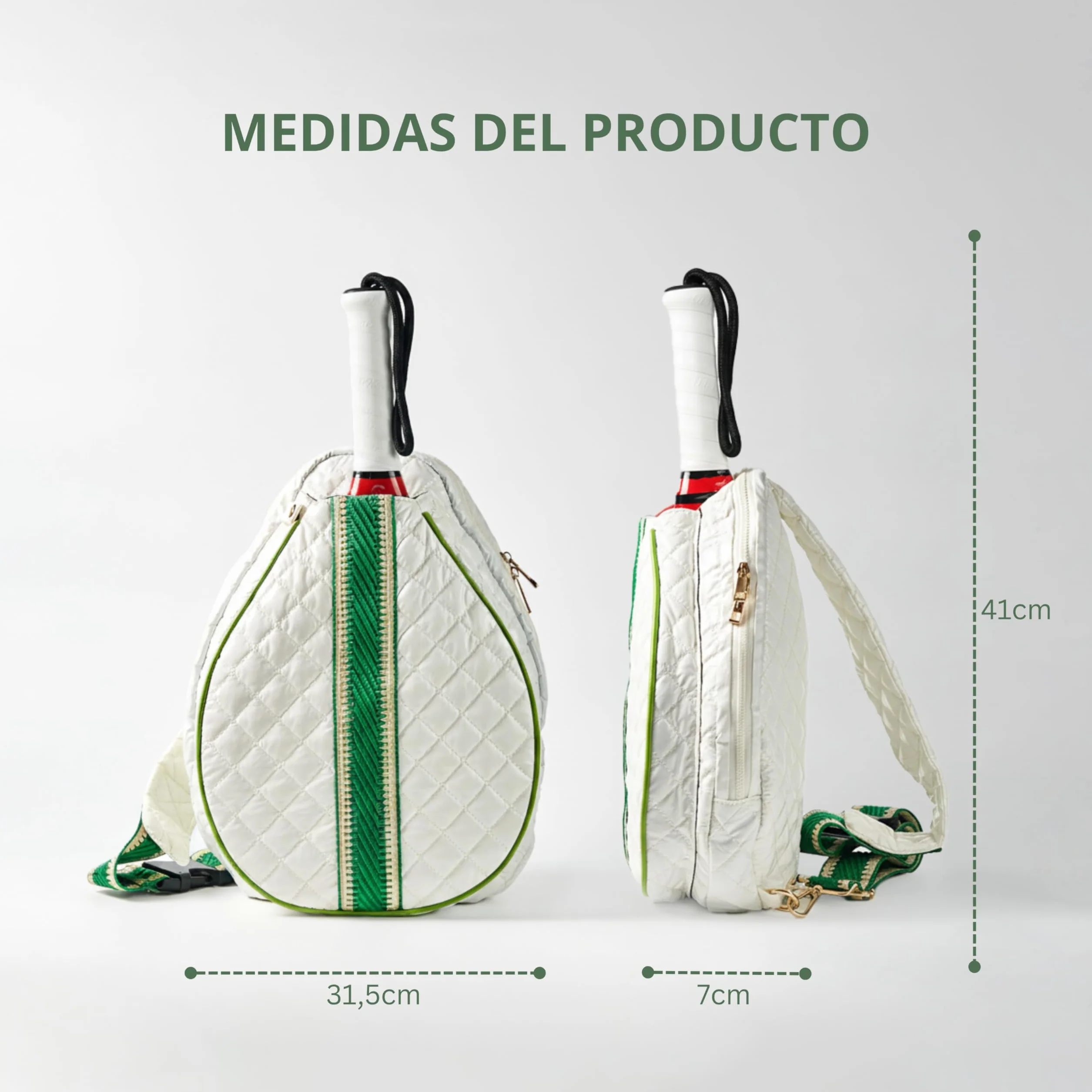 Genérico Paletero de Pádel Mujer Nabi – Bolsa de Pádel con Dos Compartimentos. Mochila Disponible en Blanco y Azul Cobalto, Diseño Elegante y Funcional