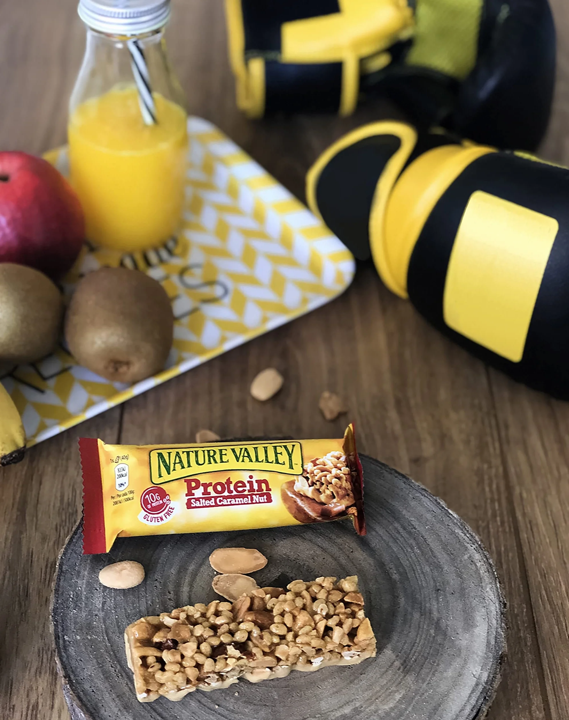 Nature Valley Protein Barrita Caramelo Salado Frutos Secos 10g Proteína Sin Gluten Vegetarianos 4x40g