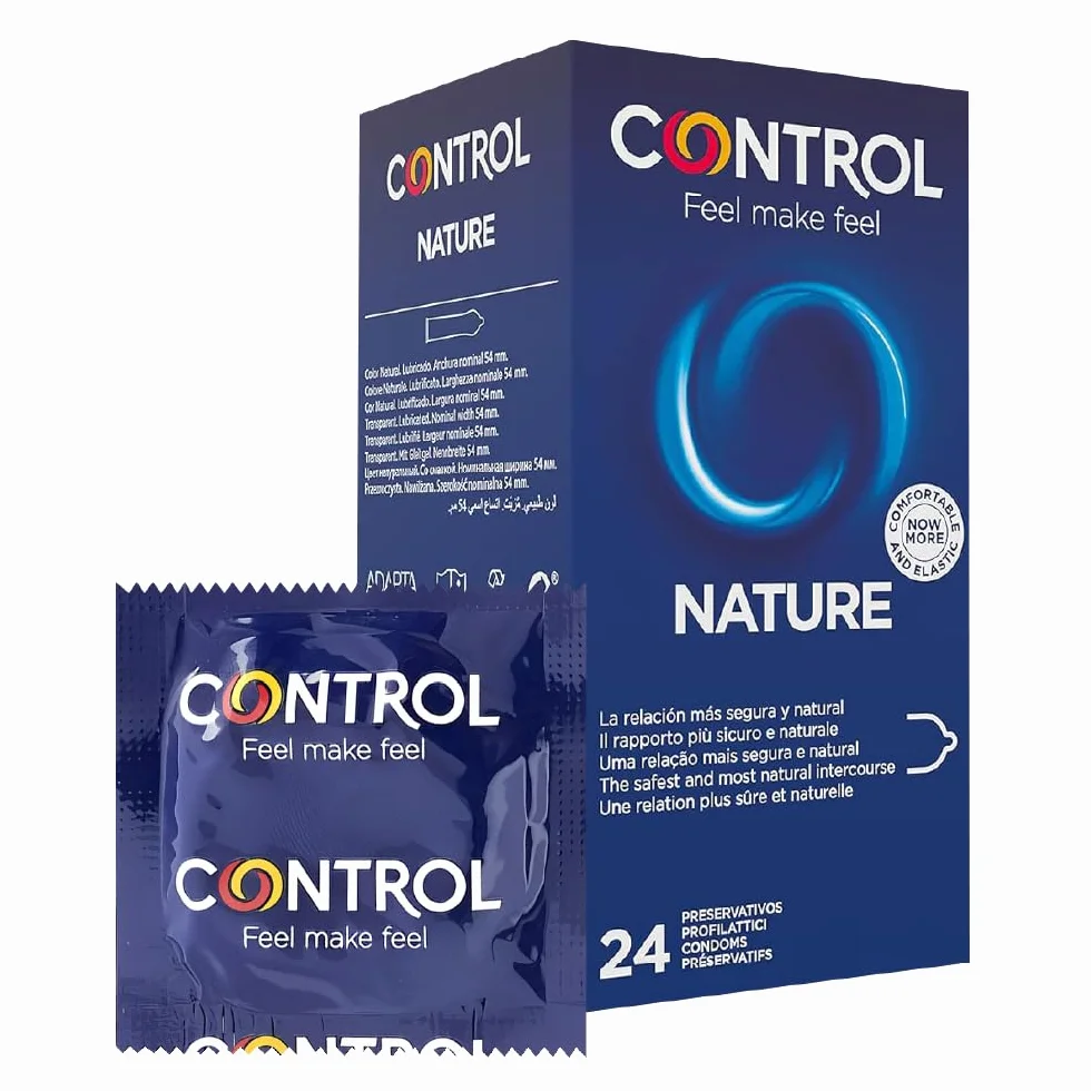 Control Preservativos Nature Caja Pack Ahorro 24 Condones Lubricados Placer Natural
