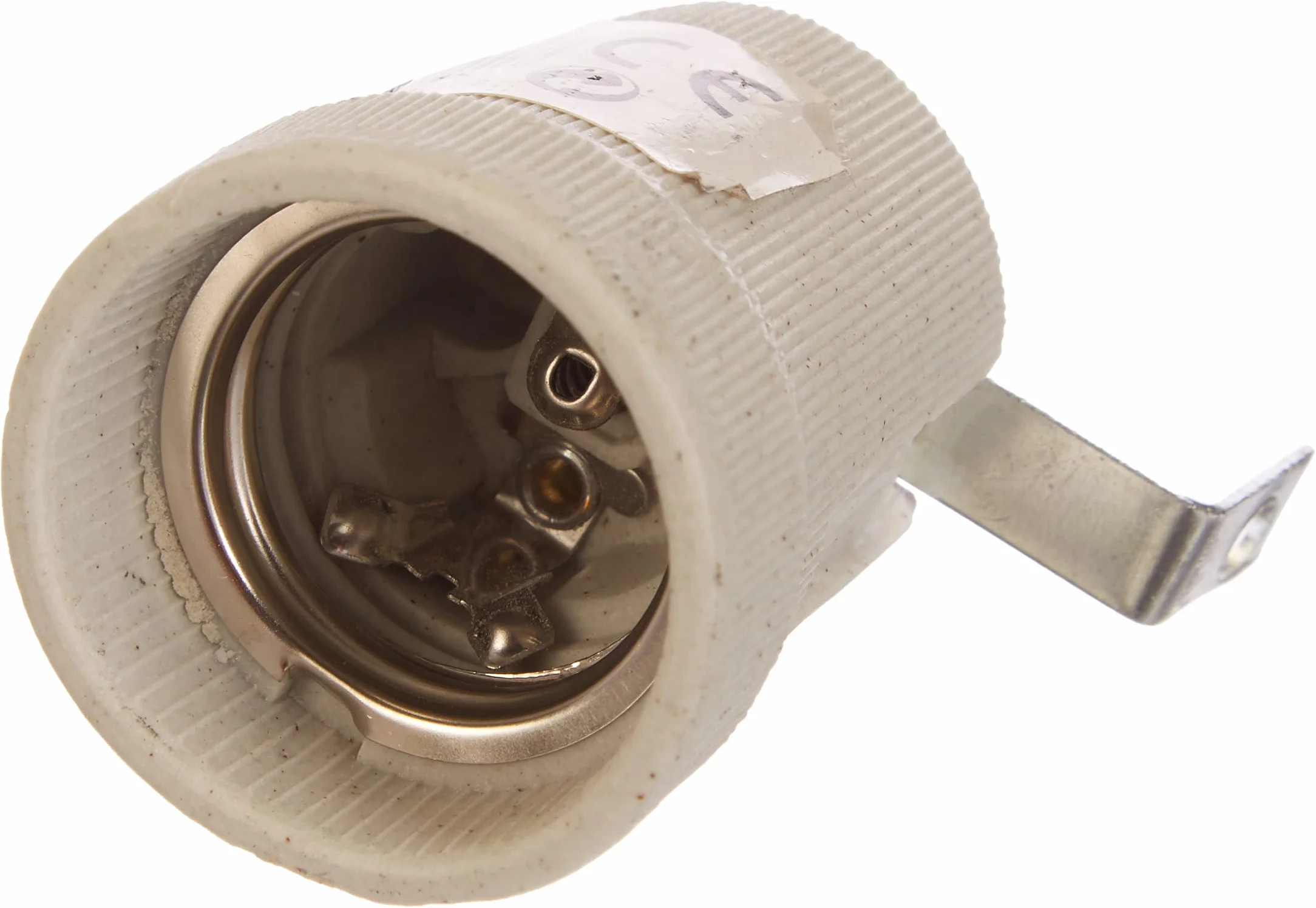 Electraline Portalámparas E27 Porcelana Escuadra Soporte