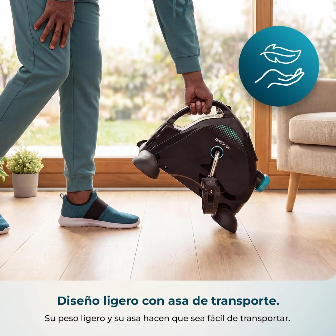 Cecotec Pedales Estáticos Drumfit Cycle Compact Neo. Compacto, Niveles de Resistencia Regulables Manualmente, Funcionamiento Sencillo e Intuitivo, Pantalla LCD, Peso Máximo 100 Kg