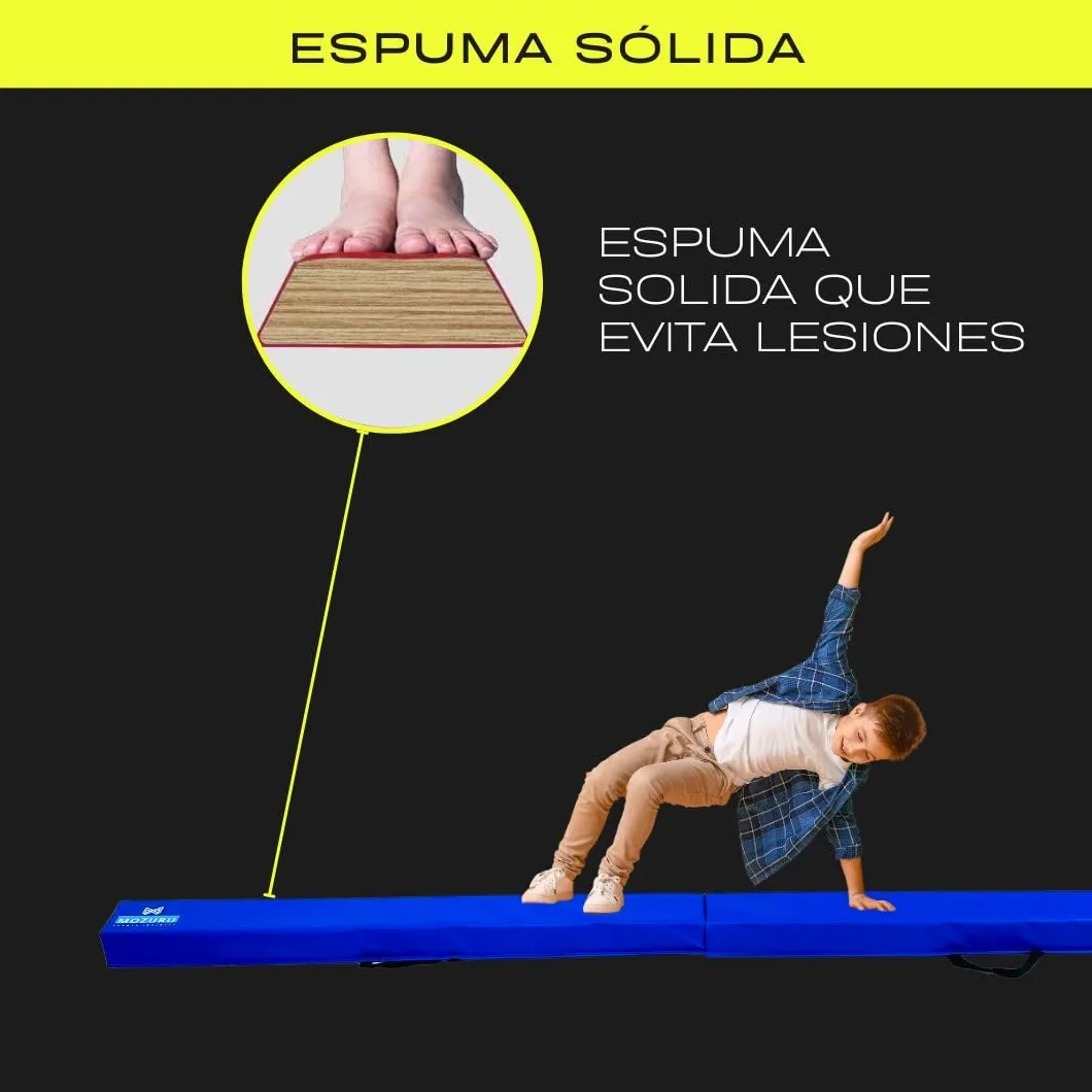 Viga de Equilibrio para Niños 240cm | Gimnasia Artística, Juego Exterior | Plegable, Antideslizante | Psicomotricidad Infantil, Tabla de Equilibrio para Niños