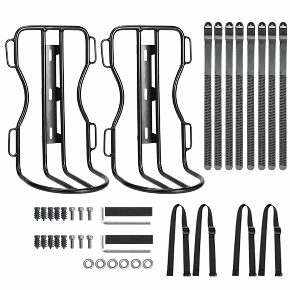 Aleación de aluminio frontal, soporte de horquilla y bolsa de bicicleta impermeable de 10 L, alforja de manillar de nailon, para bicicleta de carretera, soporte de scooter de bicicleta eléctrica