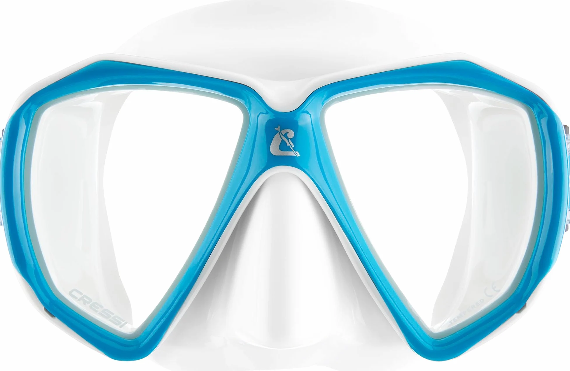 Cressi Liberty Duo - Máscaras de 2 lentes, color blanco/turquesa