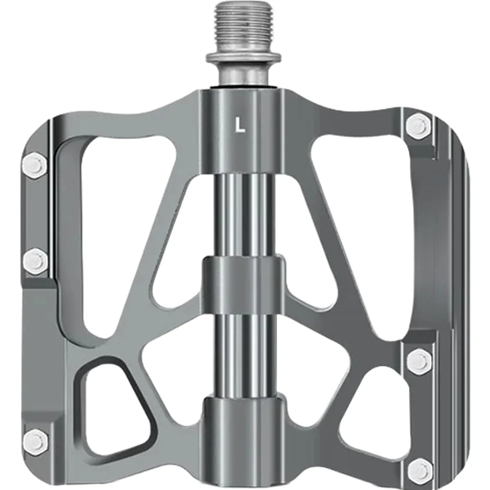 Pedales de bicicleta de 9/16 pulgadas, plataforma ancha con 3 rodamientos sellados, cuerpo de aleación de aluminio para bicicletas plegables de carretera de montaña, color negro plateado