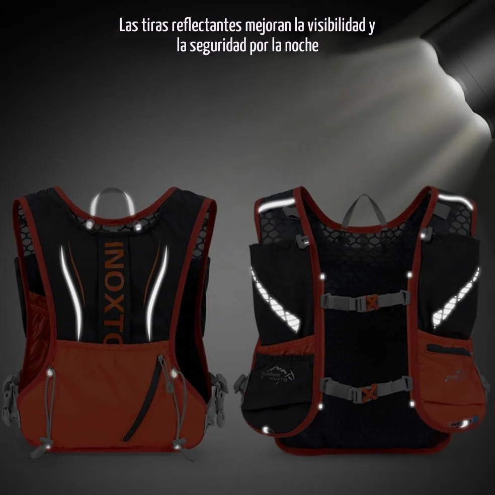 Lixada 5L Mochila de Hidratación para Senderismo con 1 * 1.5vejiga de Agua y 2 * 450ML Botellas de Agua Blandas Mochilas Hidratación para Al Aire Libre Ciclismo Camping Senderismo Alpinismo