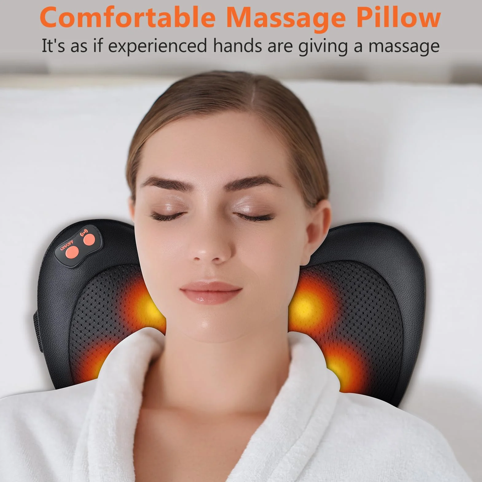 Masajeador Cervical y Cuello Shiatsu Almohada Masaje con Calor Rotación 3D
