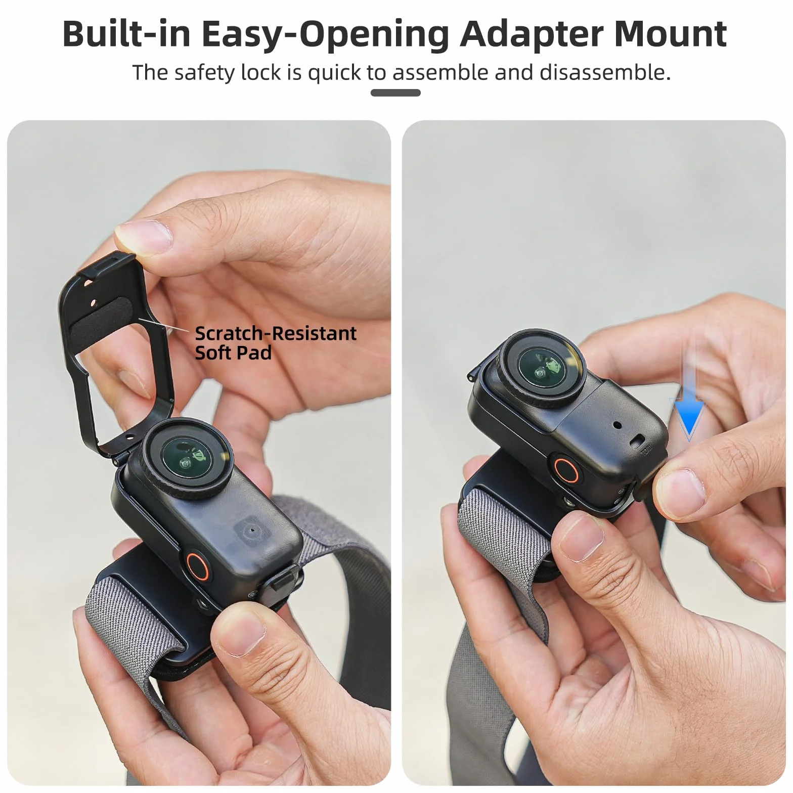 Soporte Arnés para Cabeza Compatible con dji Osmo Nano, Rotación de 360° Ajustable Horizontal-Vertical, Sujeción Manos Libres para Deportes al Aire Libre, Running, Ciclismo, Esquí, Vlogging