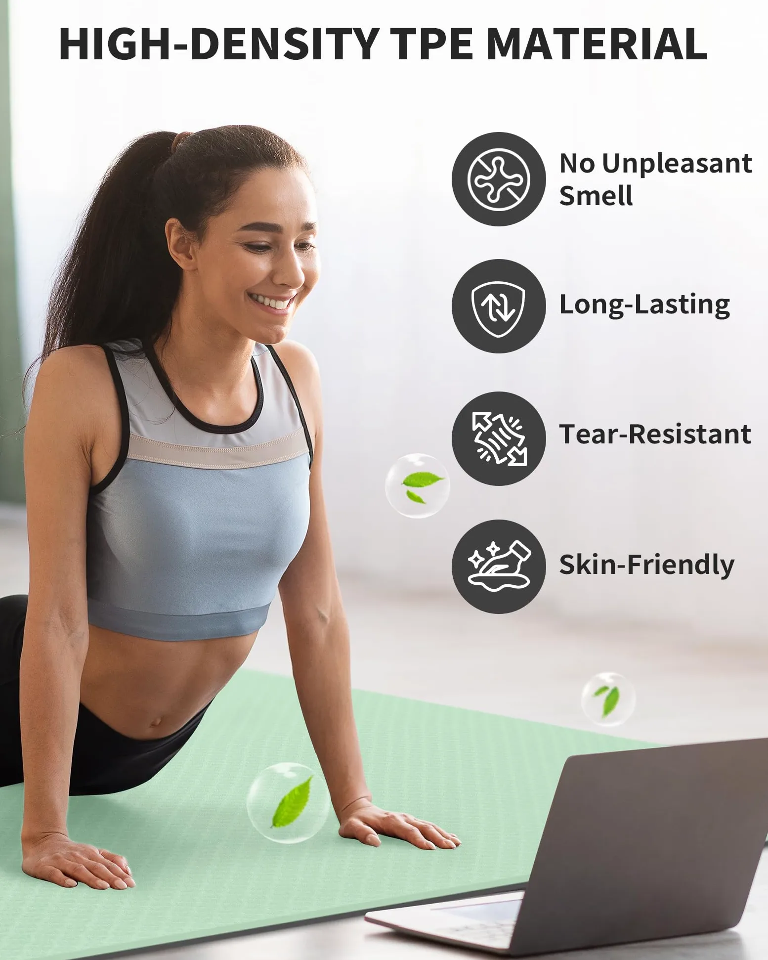 CAMBIVO Esterilla Yoga Grande 183x122cm | Pilates Fitness TPE Antideslizante, Colchoneta Gimnasia Gruesa para Ejercicio en Casa, Gimnasio, Deporte