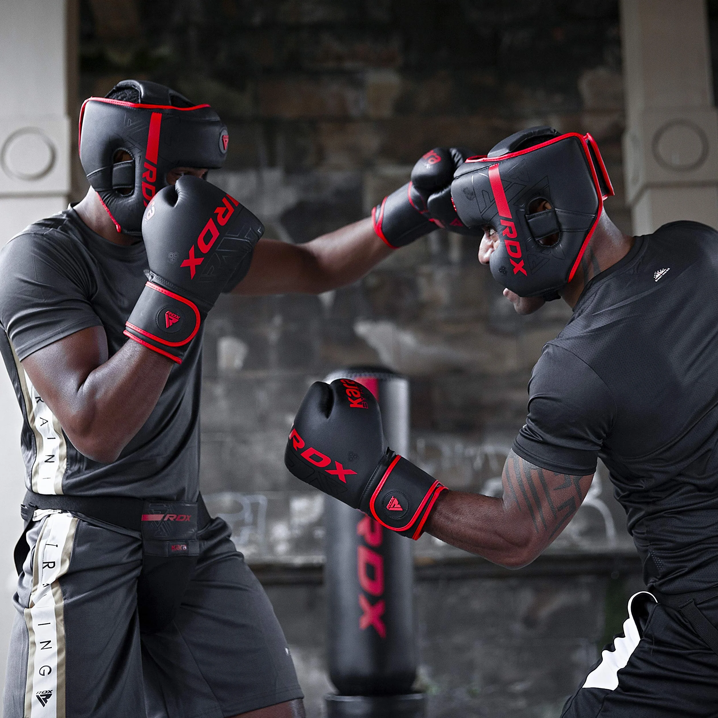 RDX Cascos Boxeo Helmet MMA Maya Hide Cuero Kara Head Guard para Entrenamiento Muay Thai