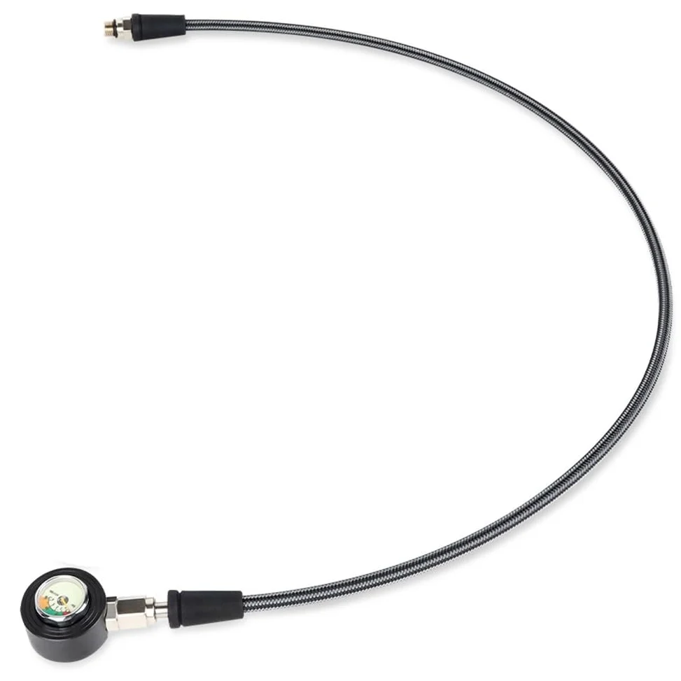 BlissfulAbode Manguera tejida de fibra de carbono para buceo con rosca 7/16-20UNF luminosa
