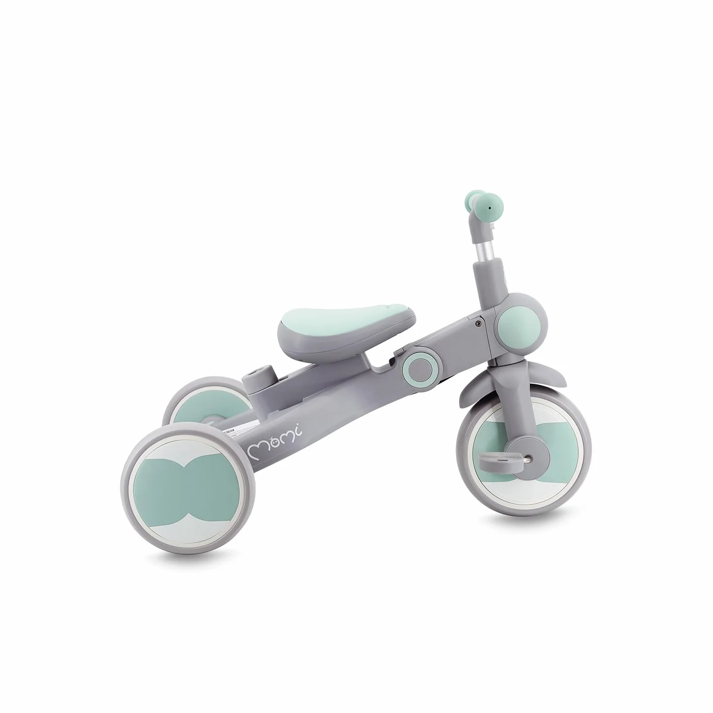 Triciclo Infantil MoMi 4 en 1 SOLIVIA con Mango telescópico, arnés de 5 Puntos, para niños a Partir de 12 Meses, con Capota Que Protege del Sol, Ruedas de PU, Bolsa y portavasos