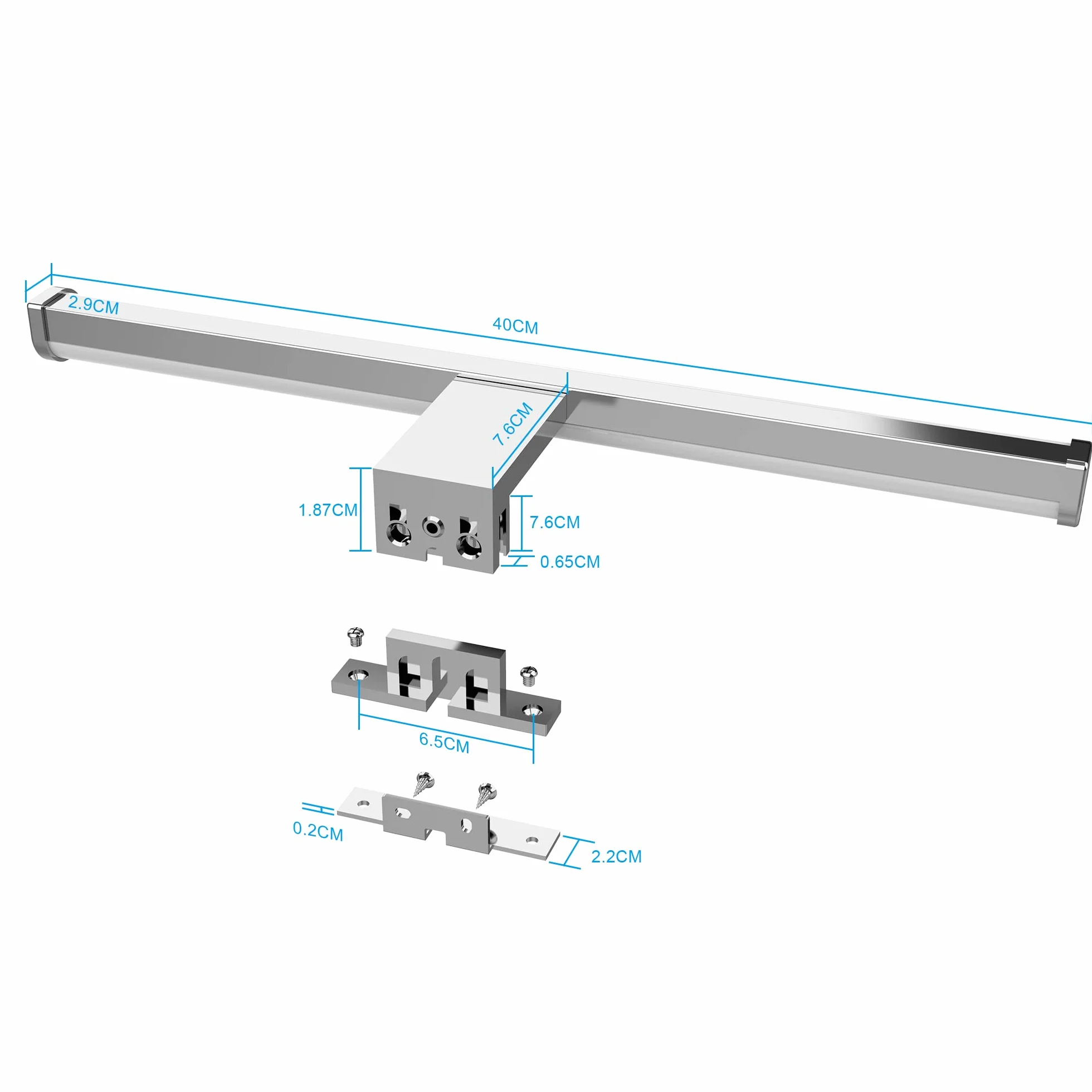 Lámpara de Espejo Baño 40 cm 10W 1200LM 230V IP44 Blanco Frío 4000K