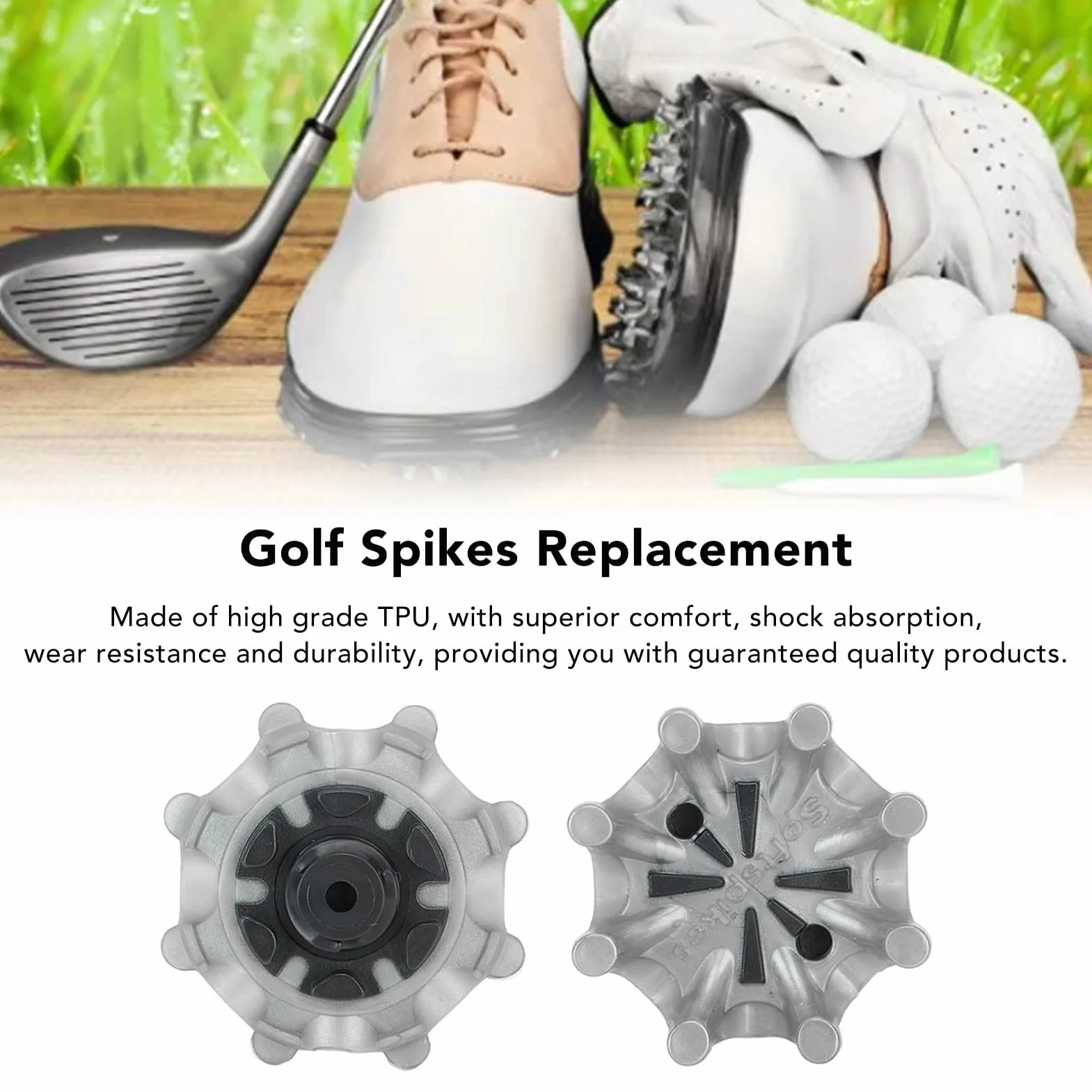 Drfeify Clavos para Zapatos de Golf, 20 Piezas Diseño Antideslizante, Repuestos de Tacos Resistentes con Extractor Incluido para Golfistas en Campos de Hierba y Suelos Duros