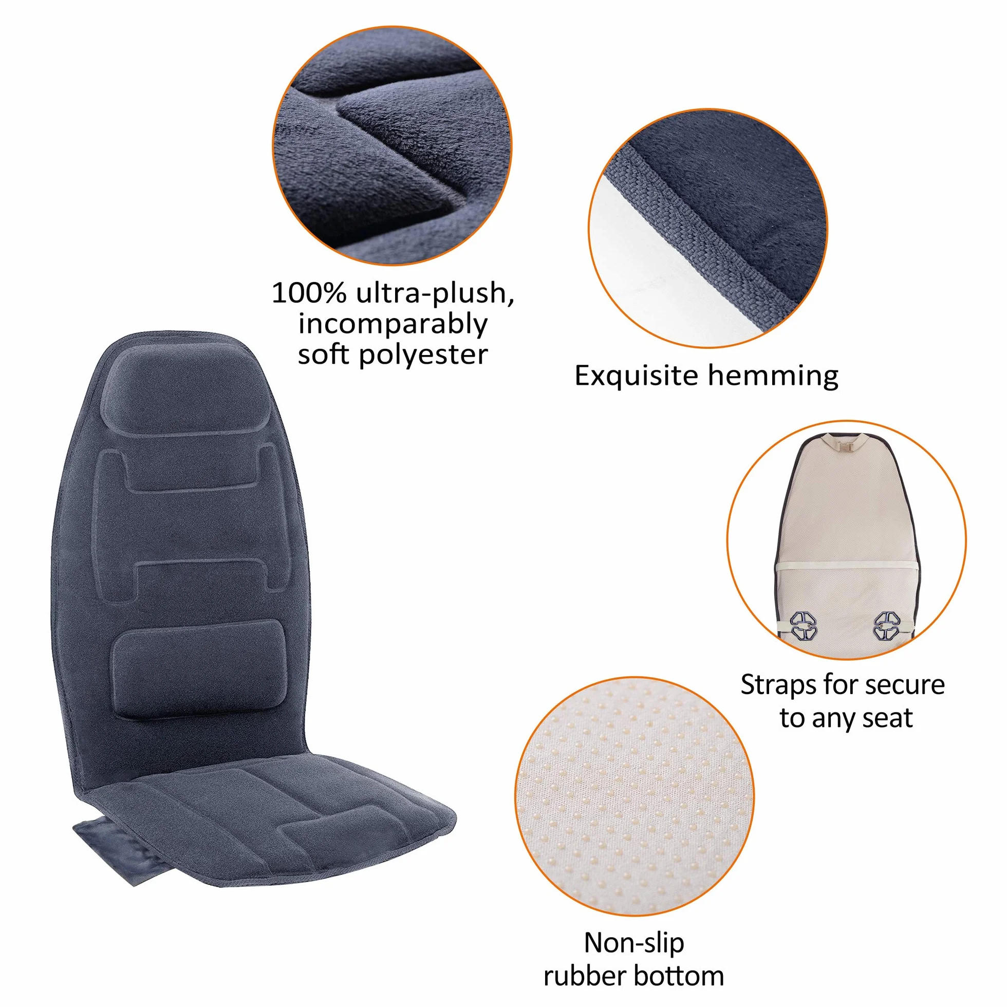 Snailax Asiento de Masaje con Calor, 10 Motores de Vibración, Cojín Masajeador para Espalda, Relajación