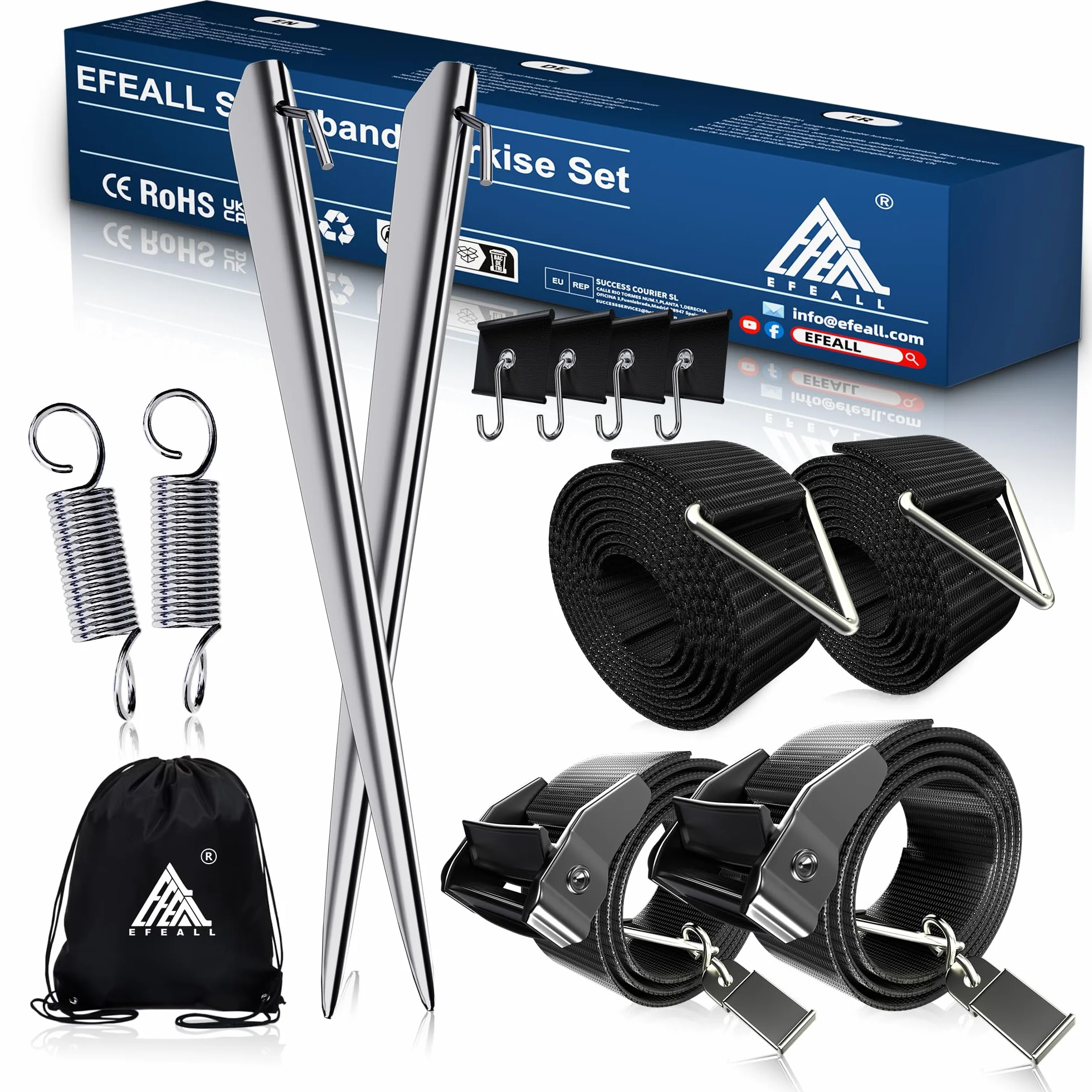 Storm Band - Juego de toldos con 4 Ganchos para Equipo de Autocaravana Thule Omnistor, Kit de Correa Lateral de sujeción de toldo con Correas, Accesorios para autocaravanas