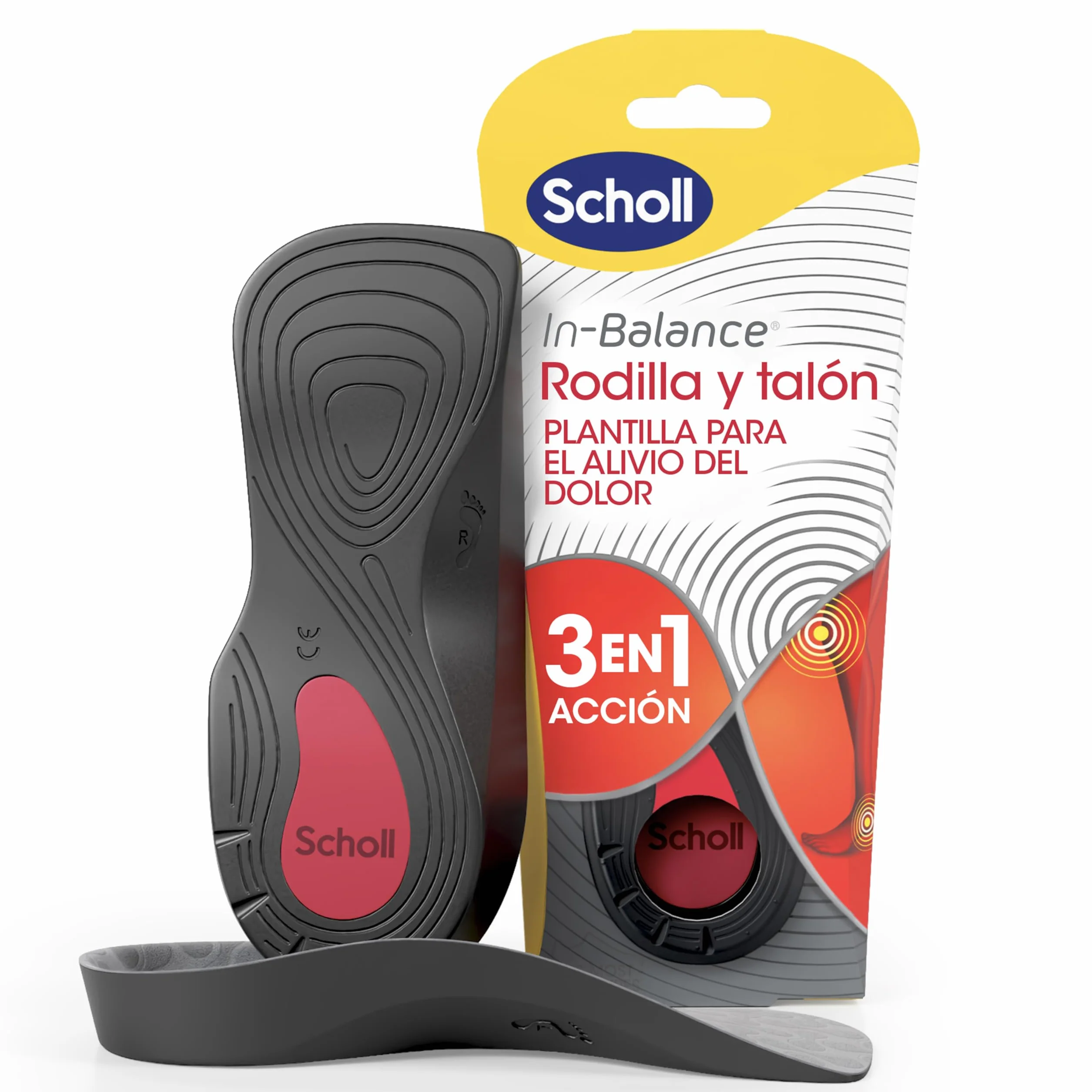 Scholl Plantilla In-Balance Alivio Dolor Rodilla Talón 1 Par Blanco Talla L 42.5-45 2 Unidades