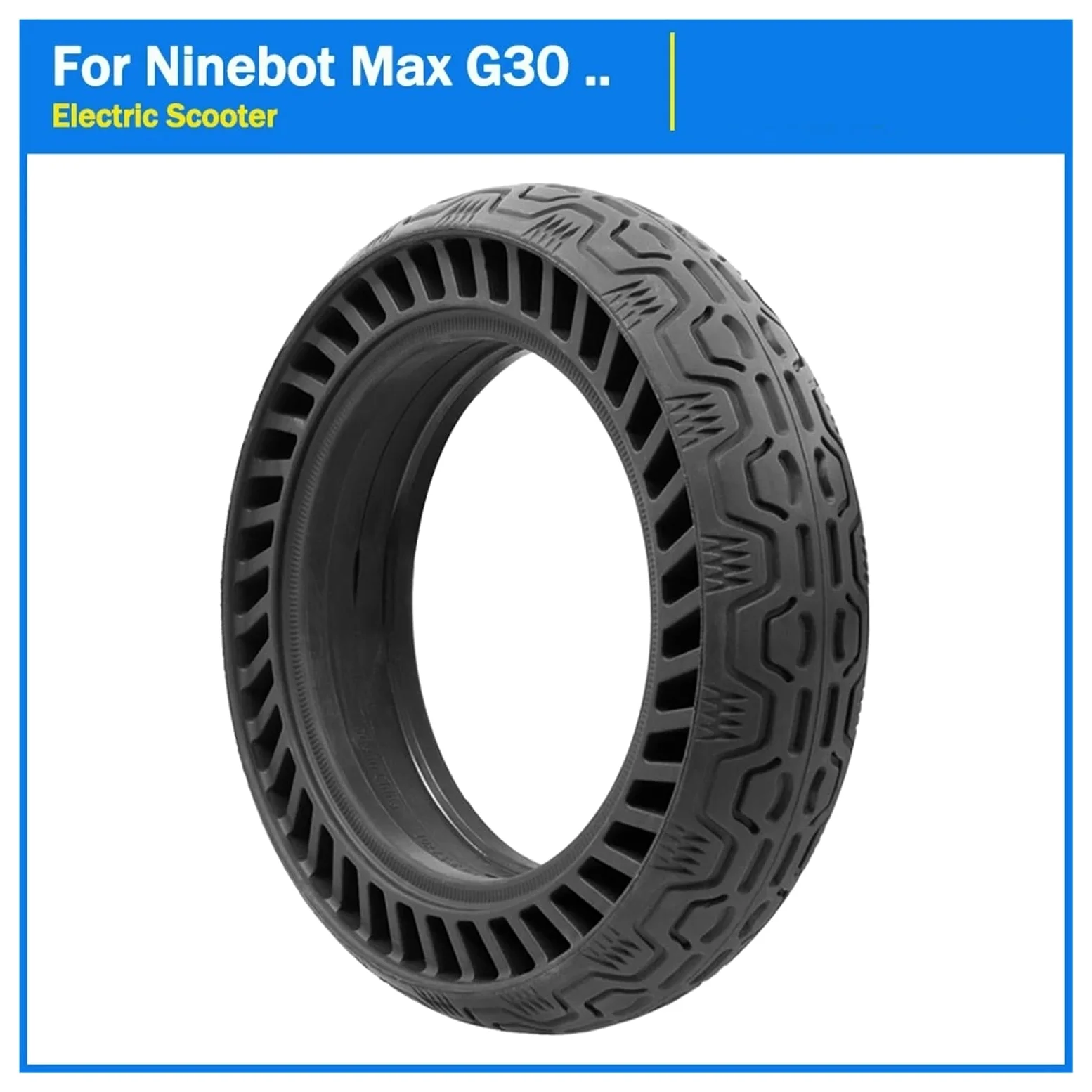 Neumáticos sólidos for patinete eléctrico, compatibles con Segway, Ninebot, Max G30 G30D, antideslizantes, de 10 pulgadas, 60/70-6,5, neumáticos repuesto x 2,50 rueda de scooter de goma maciza