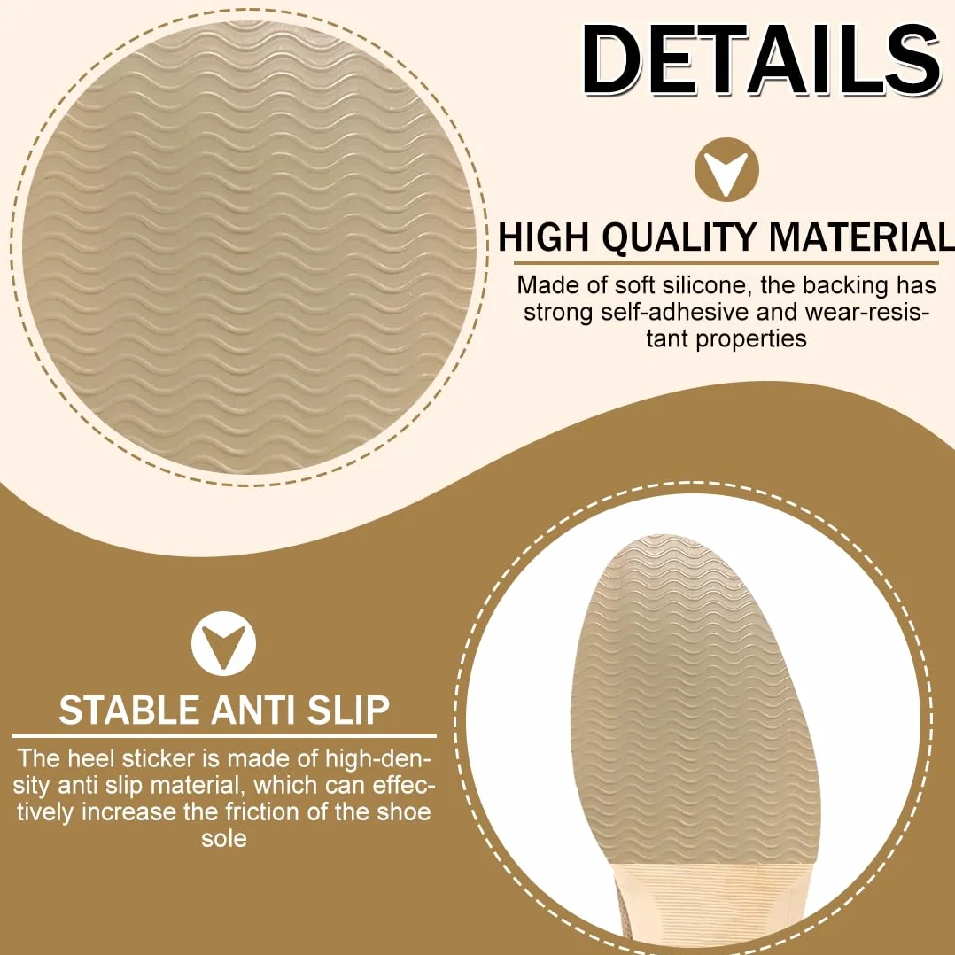 Plantillas de zapatos antideslizantes con dibujo de ondas, silicona resistente al desgaste