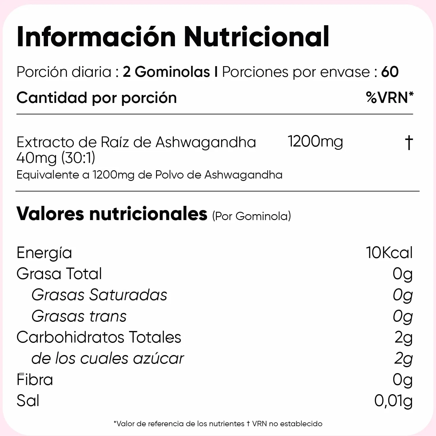 Ashwagandha Gominolas 1200mg 120 Gomitas Veganas Sabor Frambuesa Suplemento Ayurveda Withania Somnifera Sin Gluten OGM
