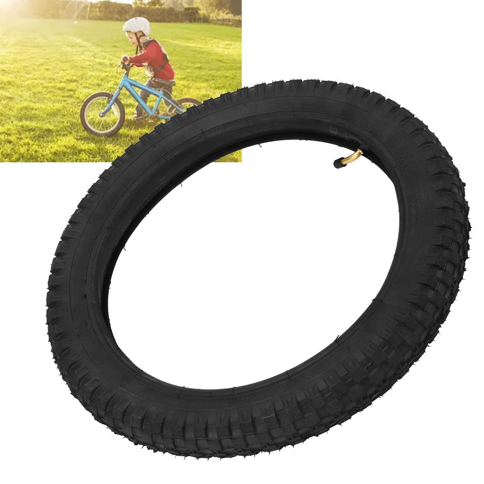 Neumático de Bicicleta para Niños de 16 Pulgadas Neumático de Bicicleta de Cross 16x2,4 Neumático de Bicicleta para Niños de 16x2,4 Cámara de Neumático de 16x2,4 Neumático