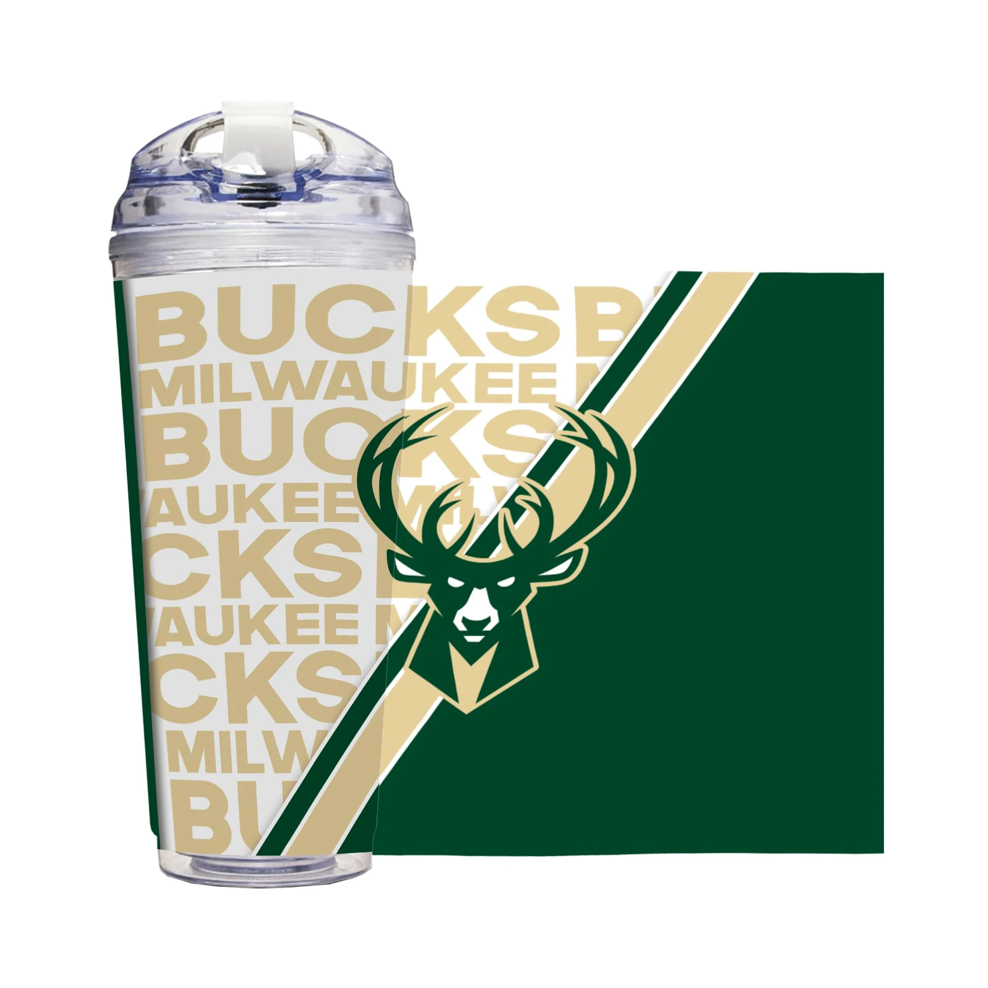 Rico Industries NBA Basketball Utah Jazz - Vaso acrílico de 24 onzas con tapa con bisagras, vaso de doble pared con licencia oficial y popote