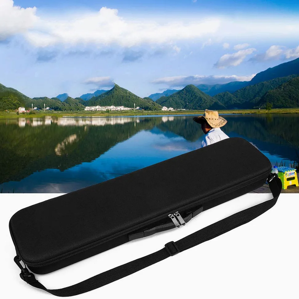 Bolsa de Pesca Portátil Material EVA Duradero a Prueba de Golpes para Cañas de Pescar y Almacenamiento de Aparejos 24,6 X 6,5 X 2,8 Pulgadas (con Correa para el Hombro)