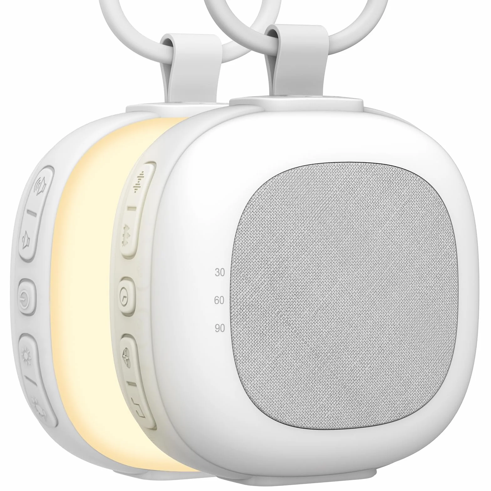 Gemmac Máquina de Ruido Blanco Portátil 32 Ruidos Blancos con Luz Nocturna Ajustable Temporizador Memoria para Dormir Adultos