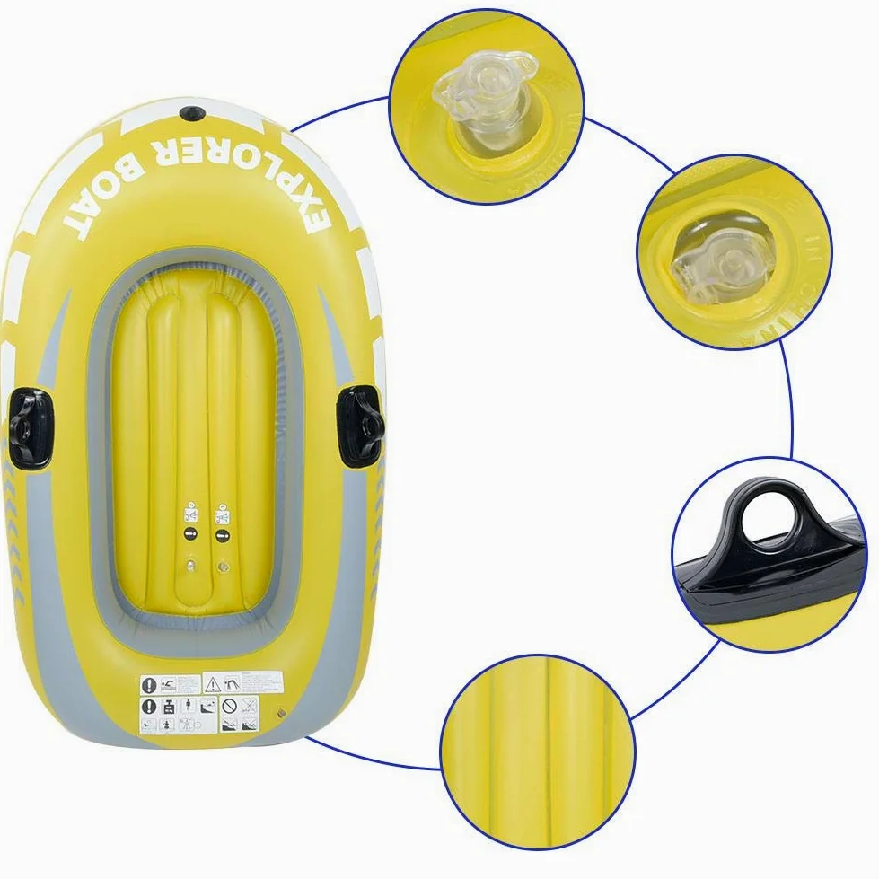 Bote Inflable, Bote Marino Inflable de PVC para 1 Persona, Bote de Pesca con Cuerda para Deportes acuáticos de Pesca a la Deriva al Aire Libre