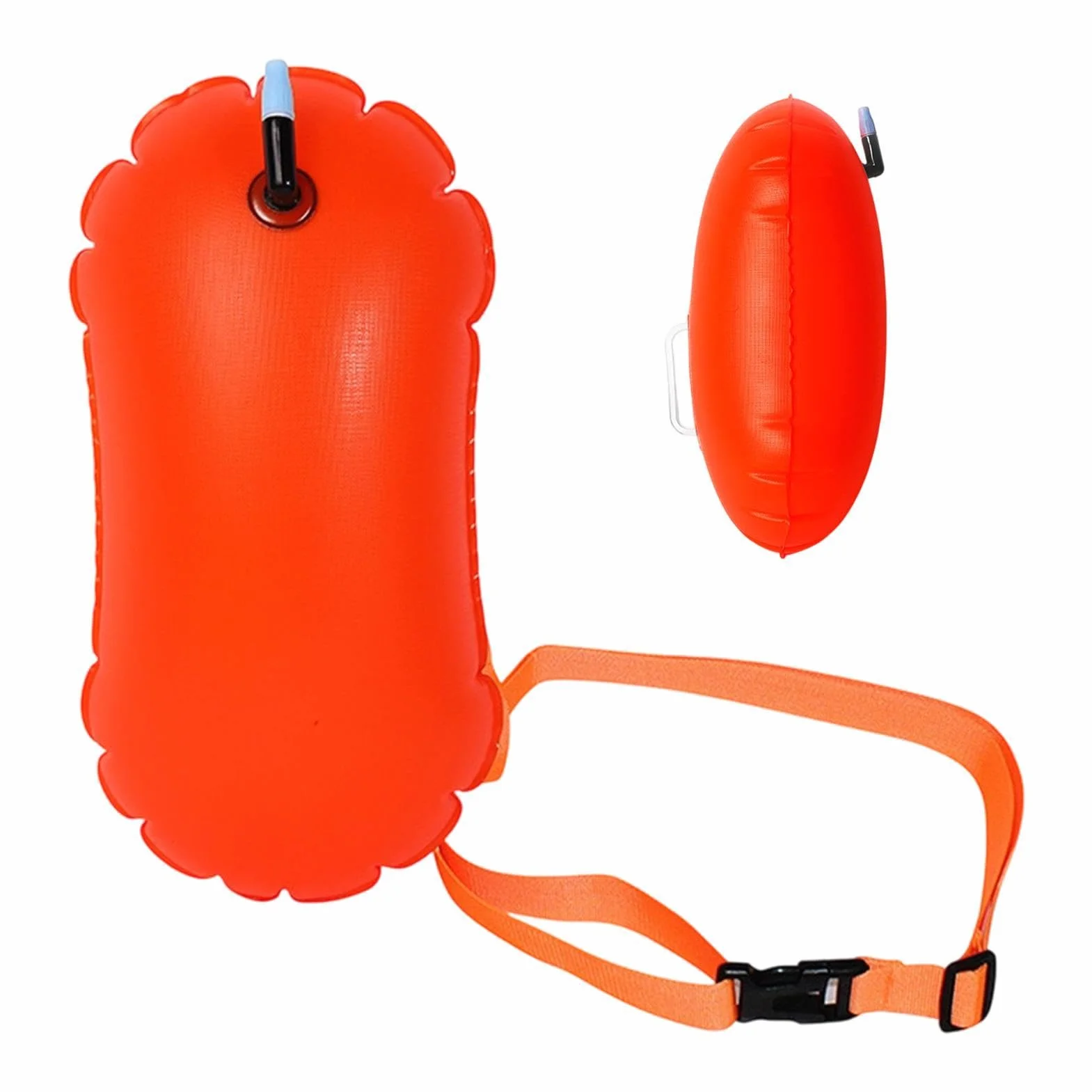Open Water Swim Buoy | Inflatable High Visibility Waterproof Swim Training Float with Safety Storage, For Men Women Swimmers Beginners Lifeguard Training Competition