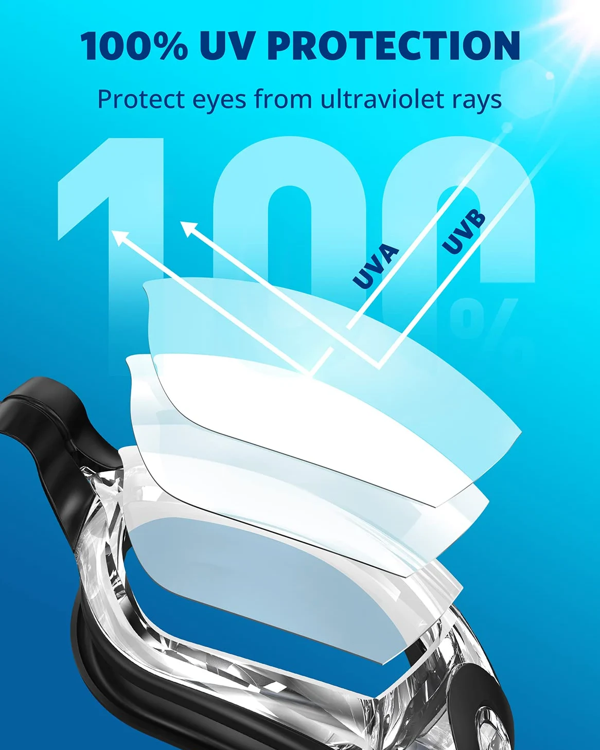 Aegend Gafas de natación, sin fugas, protección completa, adultos, hombres, mujeres y jóvenes..
