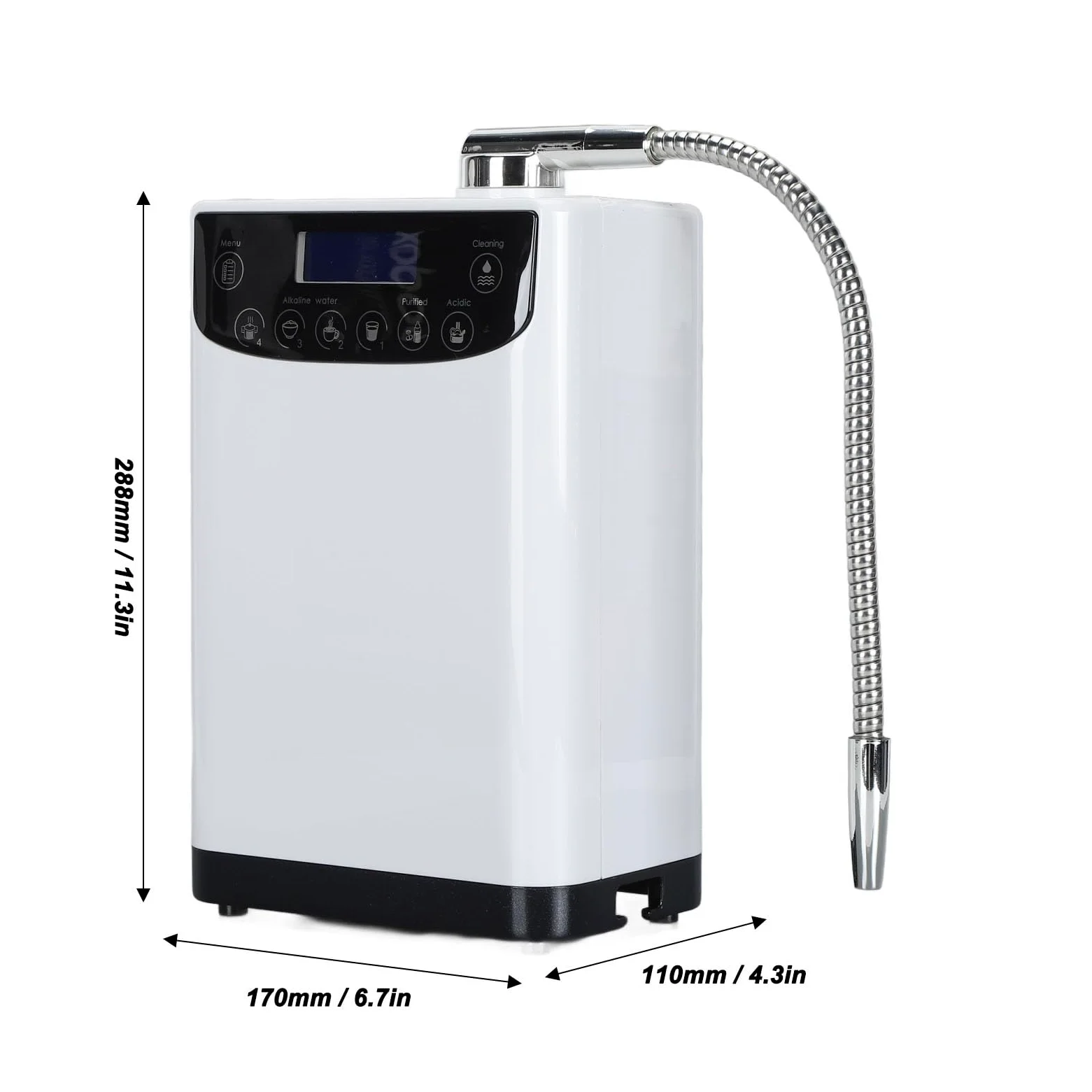 Generador de Agua de hidrógeno: Purificador de Agua Multifuncional Montado en la Pared con Pantalla LCD, Control Táctil y Mensaje de Voz, Ionizador de Agua (Enchufe de la UE)