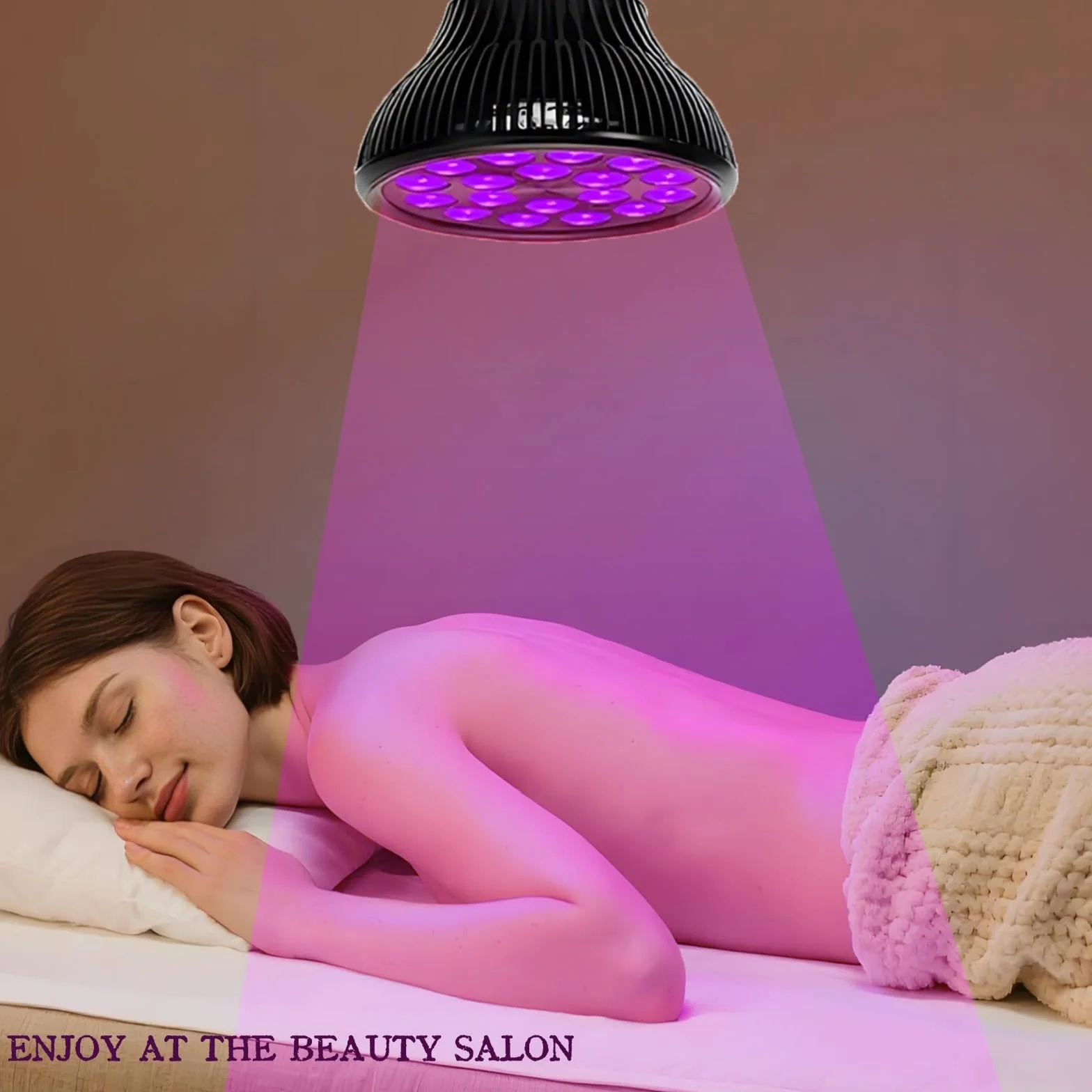 Lámpara de bronceado 54W 18 LED 395nm E27 giratoria ajustable con gafas Solarium