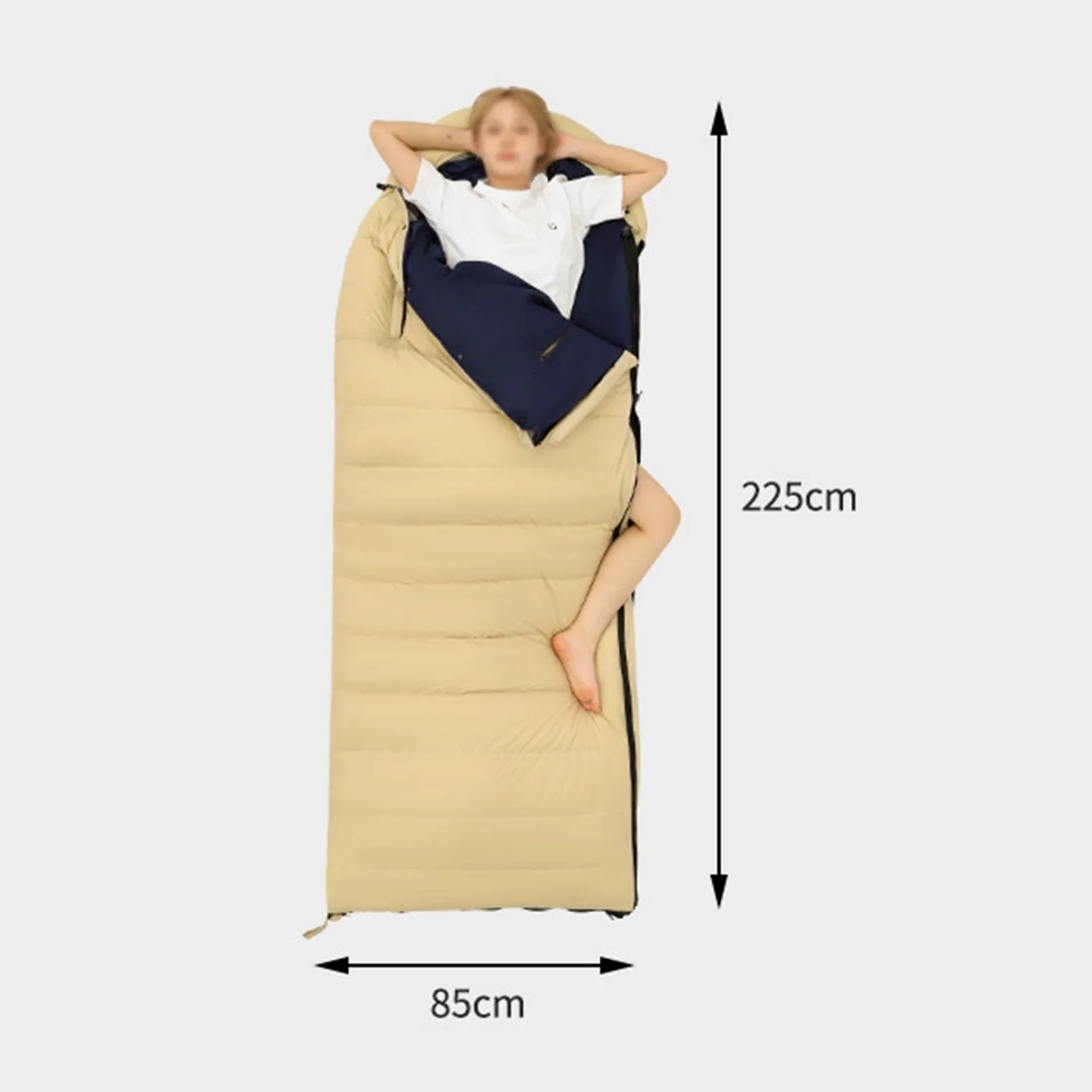 Saco de Dormir for Acampar, Sacos de Dormir livianos y portátiles con Orificios for los Brazos y Almohada Que se Pueden unir for Dos Personas, Impermeable y cálido, Adecuado for Adultos