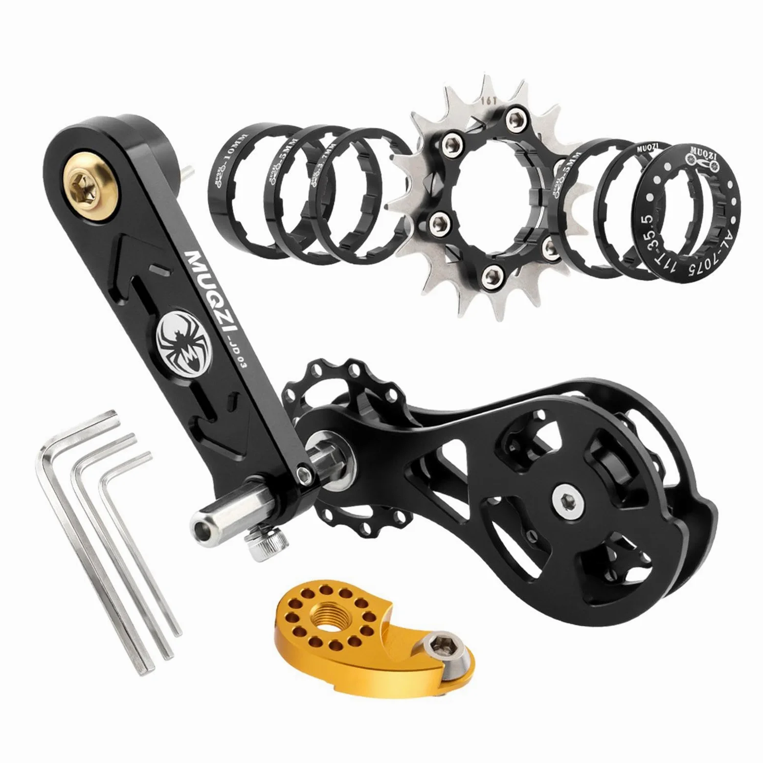 perfk Kit de Conversión de Bicicleta Tensor de Cadena Cassette de Montaña Llave para Ajuste Preciso Material de Aleación Ligero Y Resistente Adecuado para C
