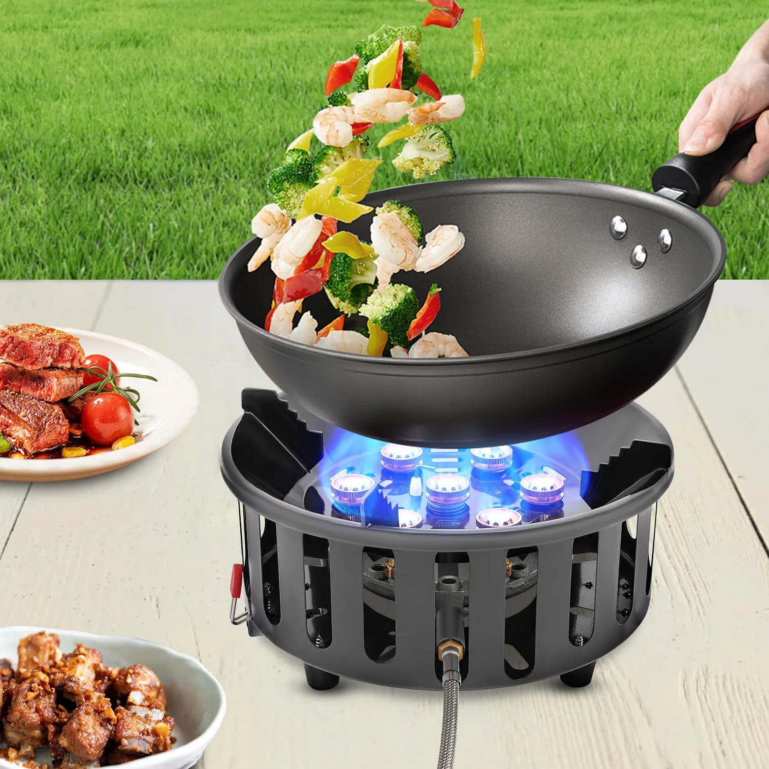 Hornillo de cocina portátil de gas para camping, estufa de gas, 21000 W
