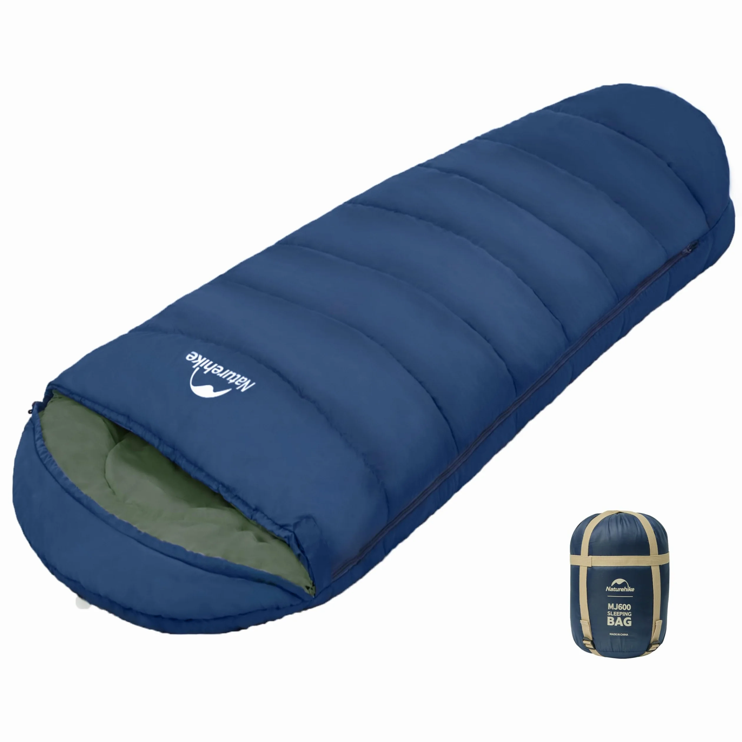 Naturehike Saco de dormir para clima frío, saco de dormir de 0 grados para clima frío, saco de dormir de algodón de invierno para adultos para senderismo y camping, MJ600 azul