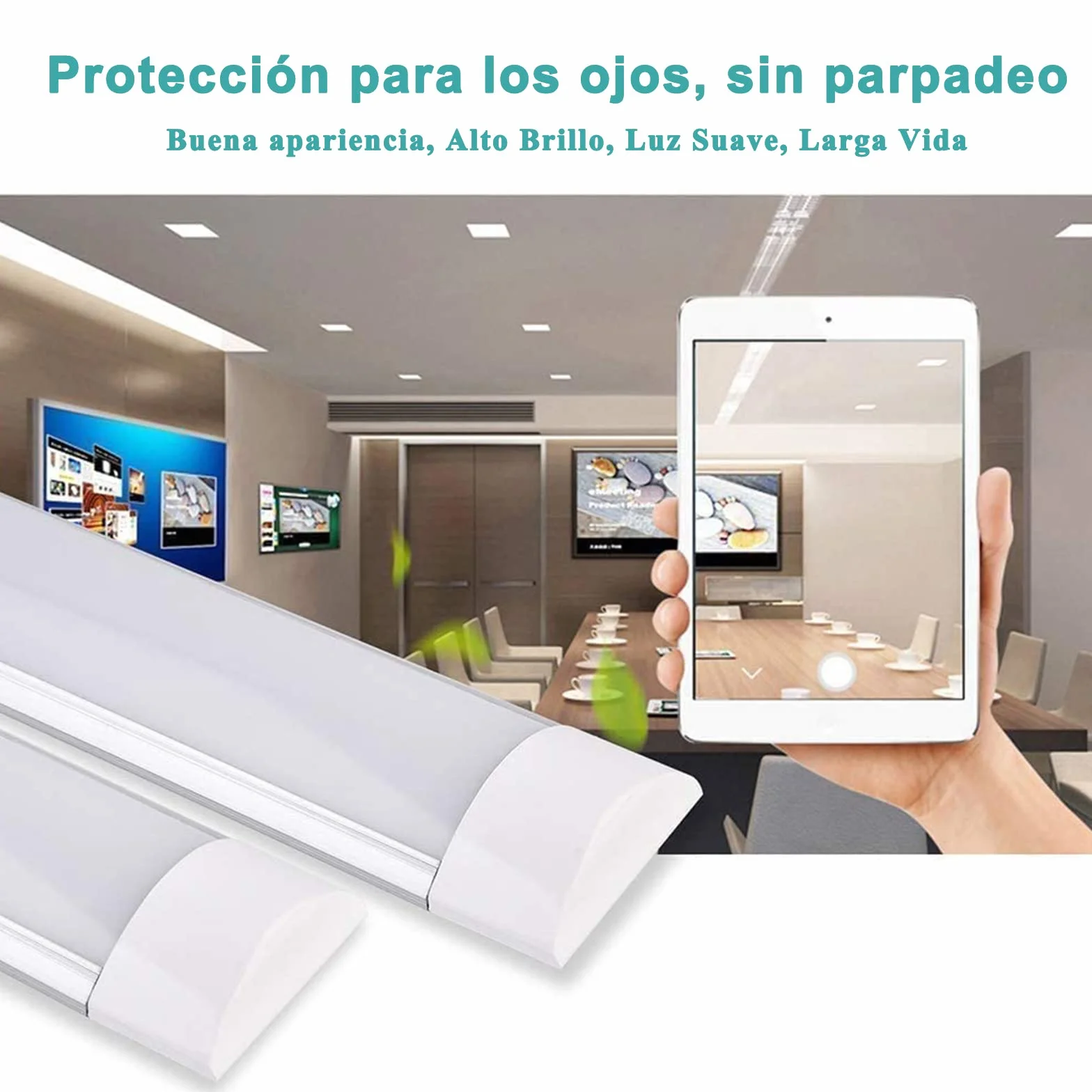 Sararoom Lampara LED de Techo 40W 4800LM 6000K Blanco Frio 115 cm Barra LED Regleta