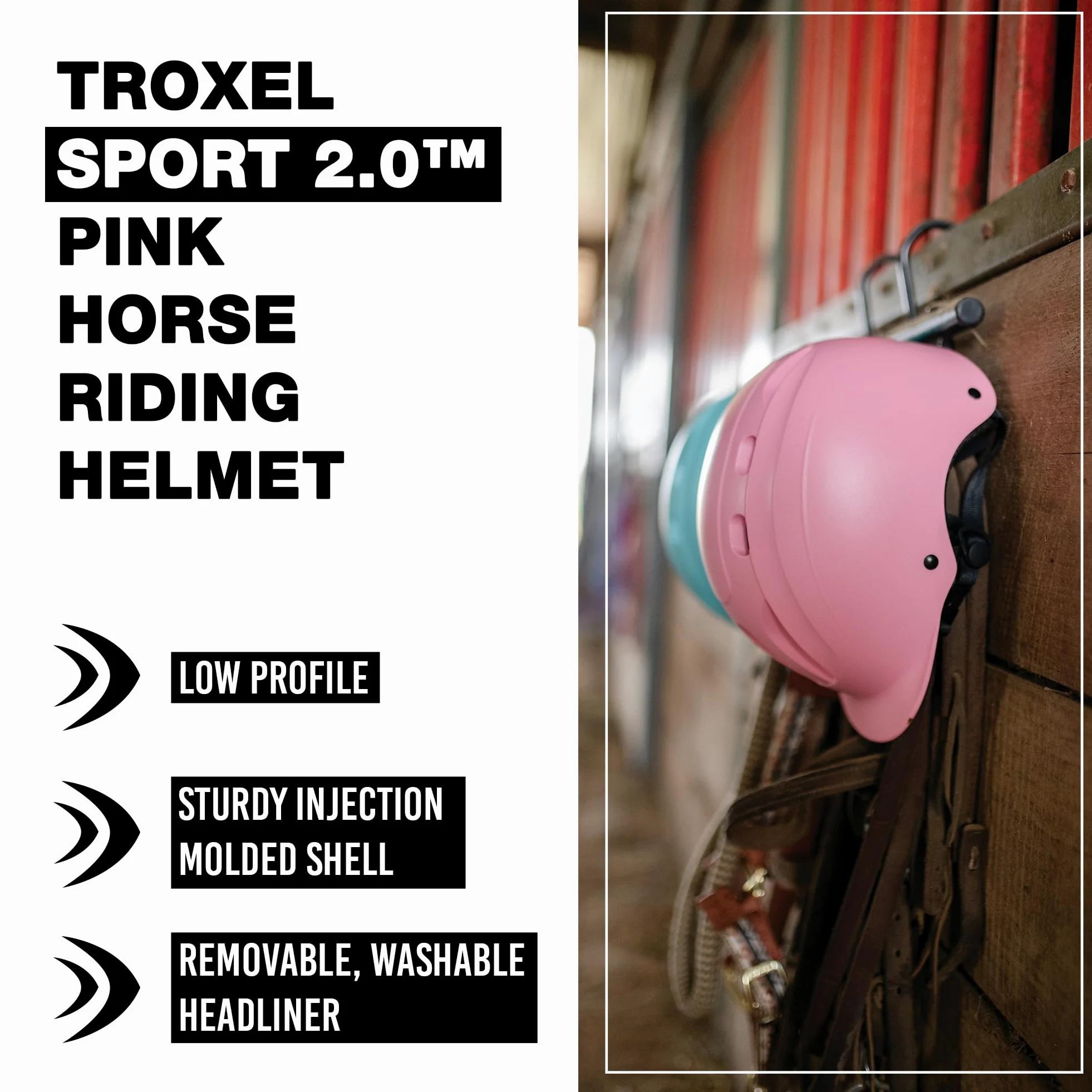 Troxel Sport 2.0 Casco de equitación, rosa, mediano