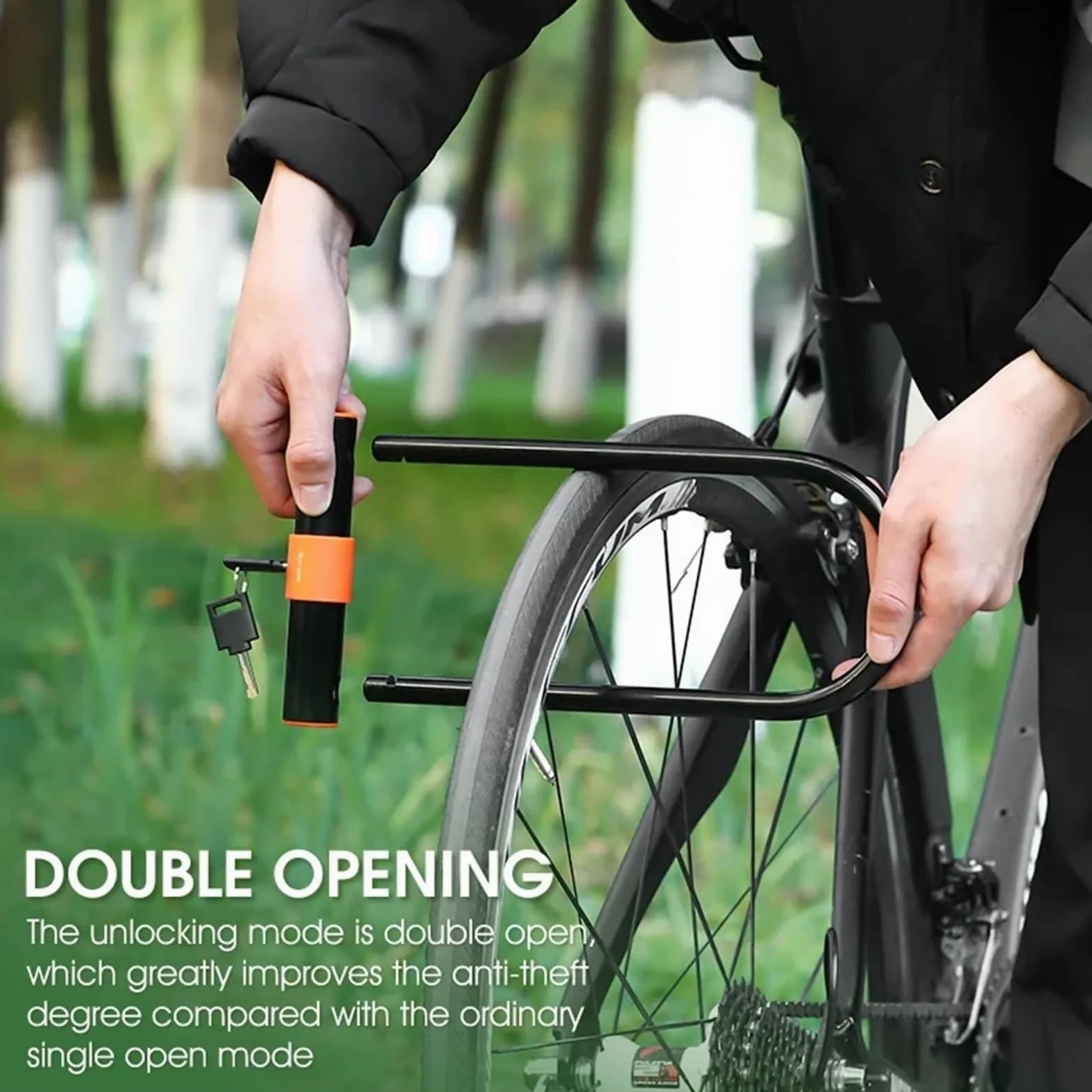 Genérico Compatible con candado de Bicicleta en U de Acero al Carbono | Candado en U for seguridad de motocicleta, scooter, bicicleta de carretera MTB