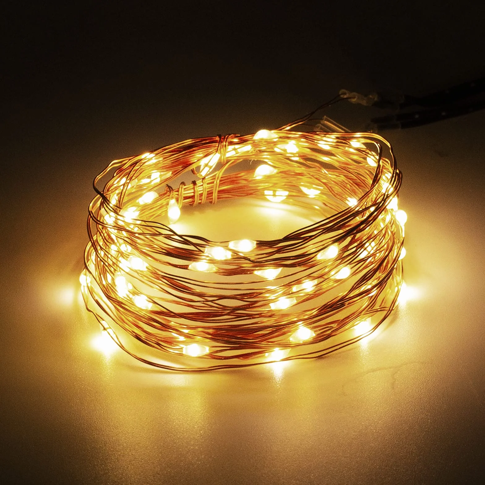 Guirnalda Alambre Led 10M Cadena Luces de Alambre de Cobre con 100 Micro Led USB Impermeable Blanco Cálido