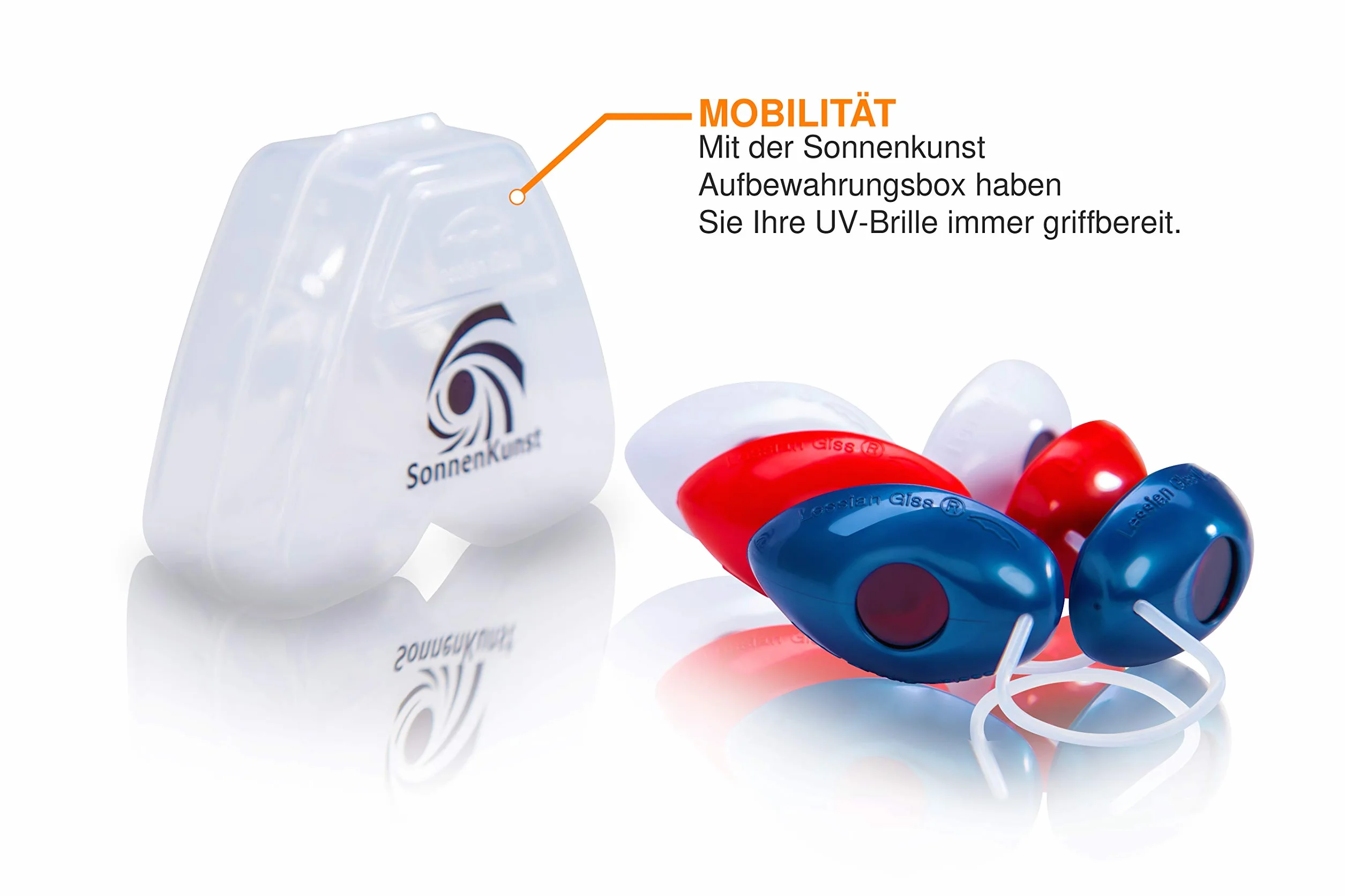 Gafas protectoras solarium UV EN170 con caja almacenamiento