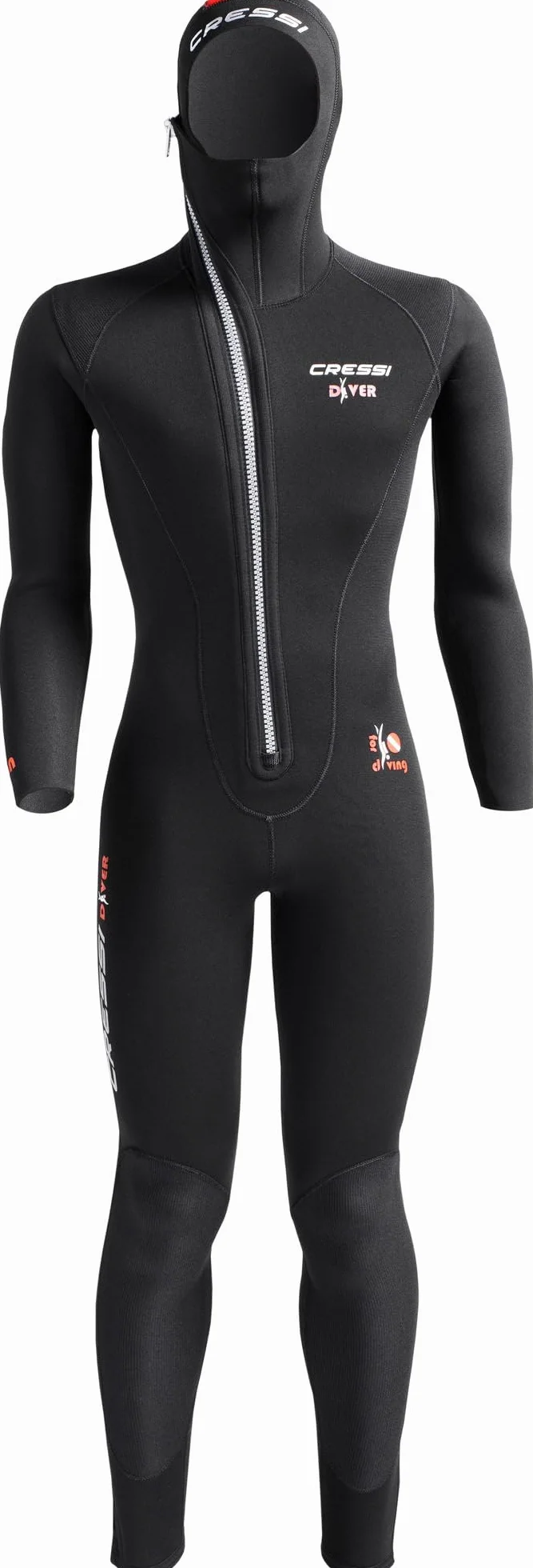 Cressi Diver Man Monopiece Wetsuit, Traje de Buceo de Una Pieza para Hombres, Disponible en 5 mm/7 mm