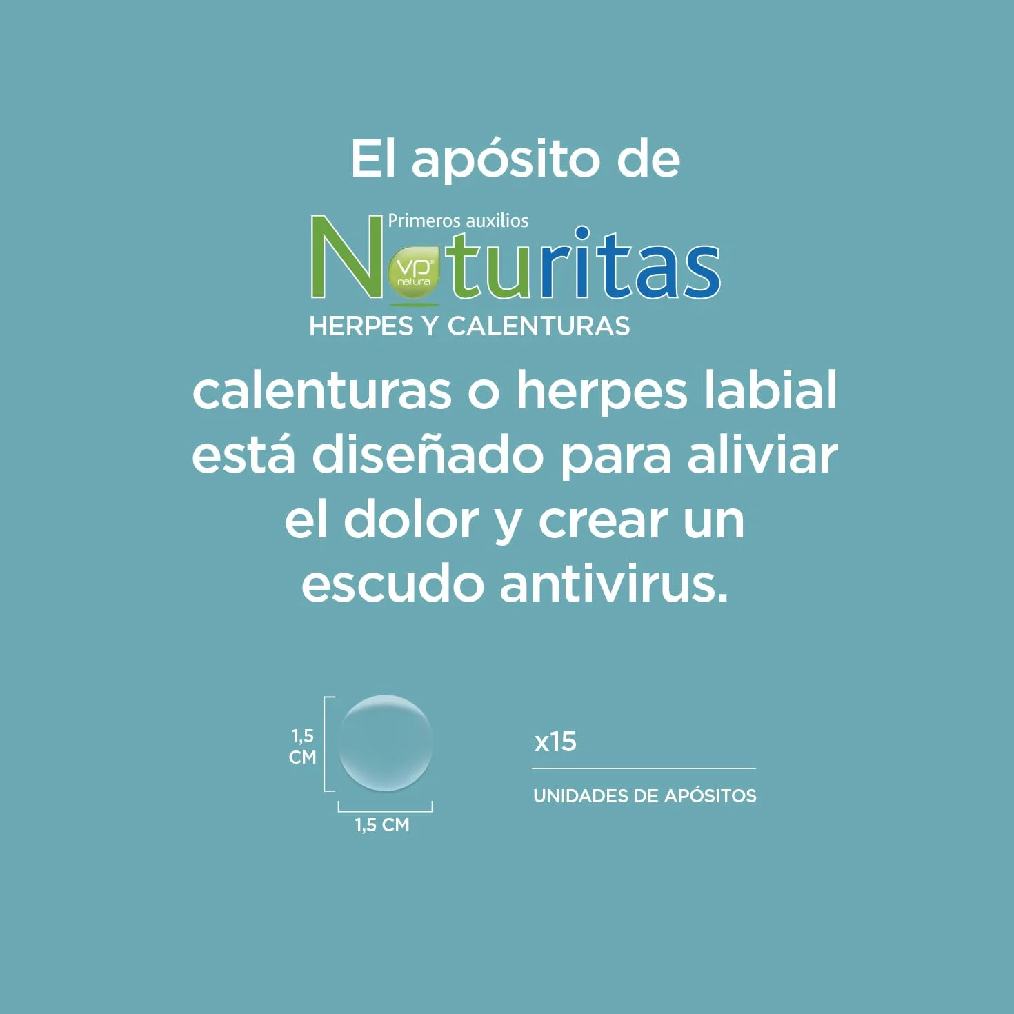 Parches Herpes Labial Apósito Hidrocoloide Calenturas Transpirable Sin Medicamentos Curación Rápida 12 Horas Protección 15 Parches