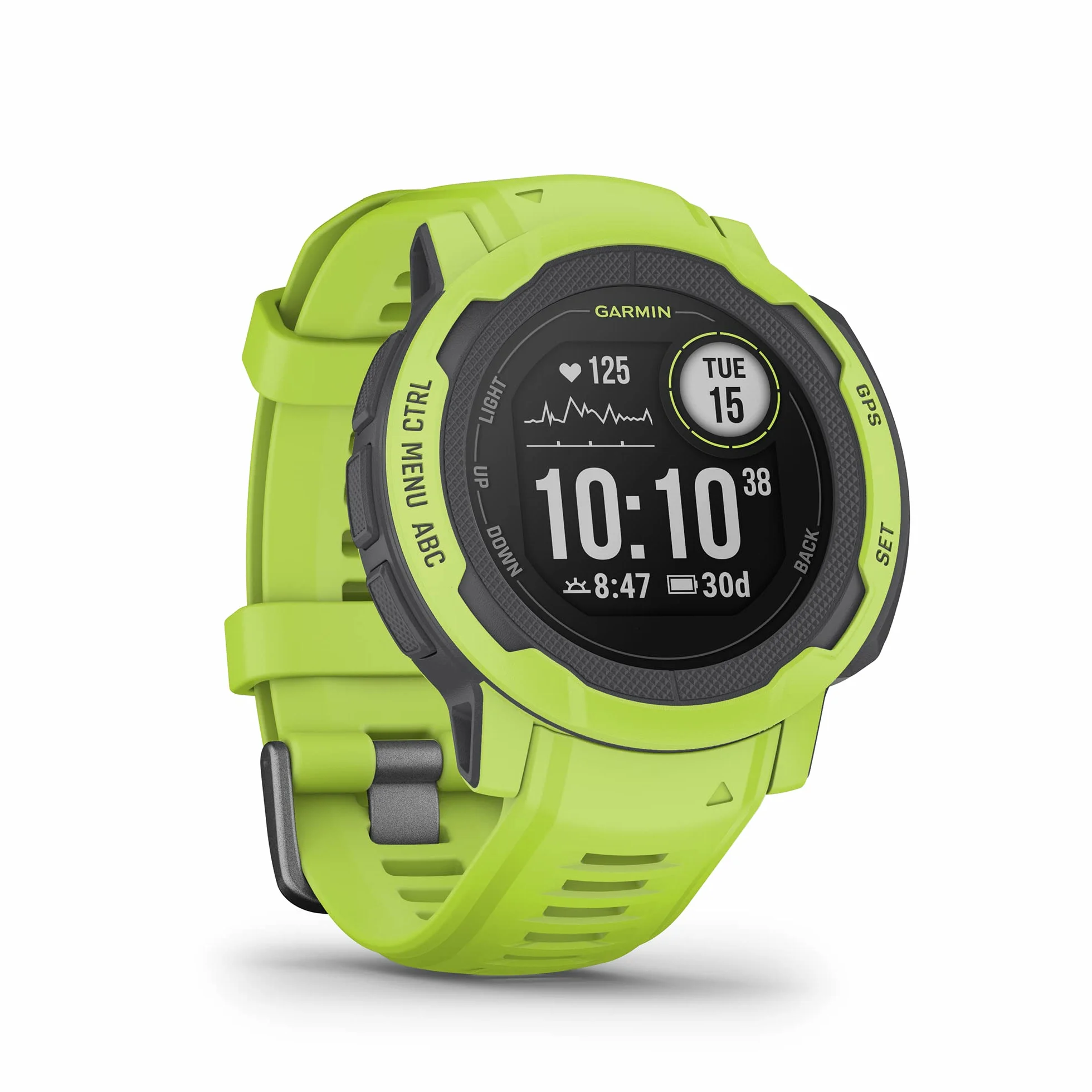 Garmin Instinct 2, Reloj Inteligente con GPS Resistente al Agua, Funciones Deportivas, Pulsioximetría, Puntuación de Sueño y Notificaciones del Smartphone, Verde lima (Reacondicionado)