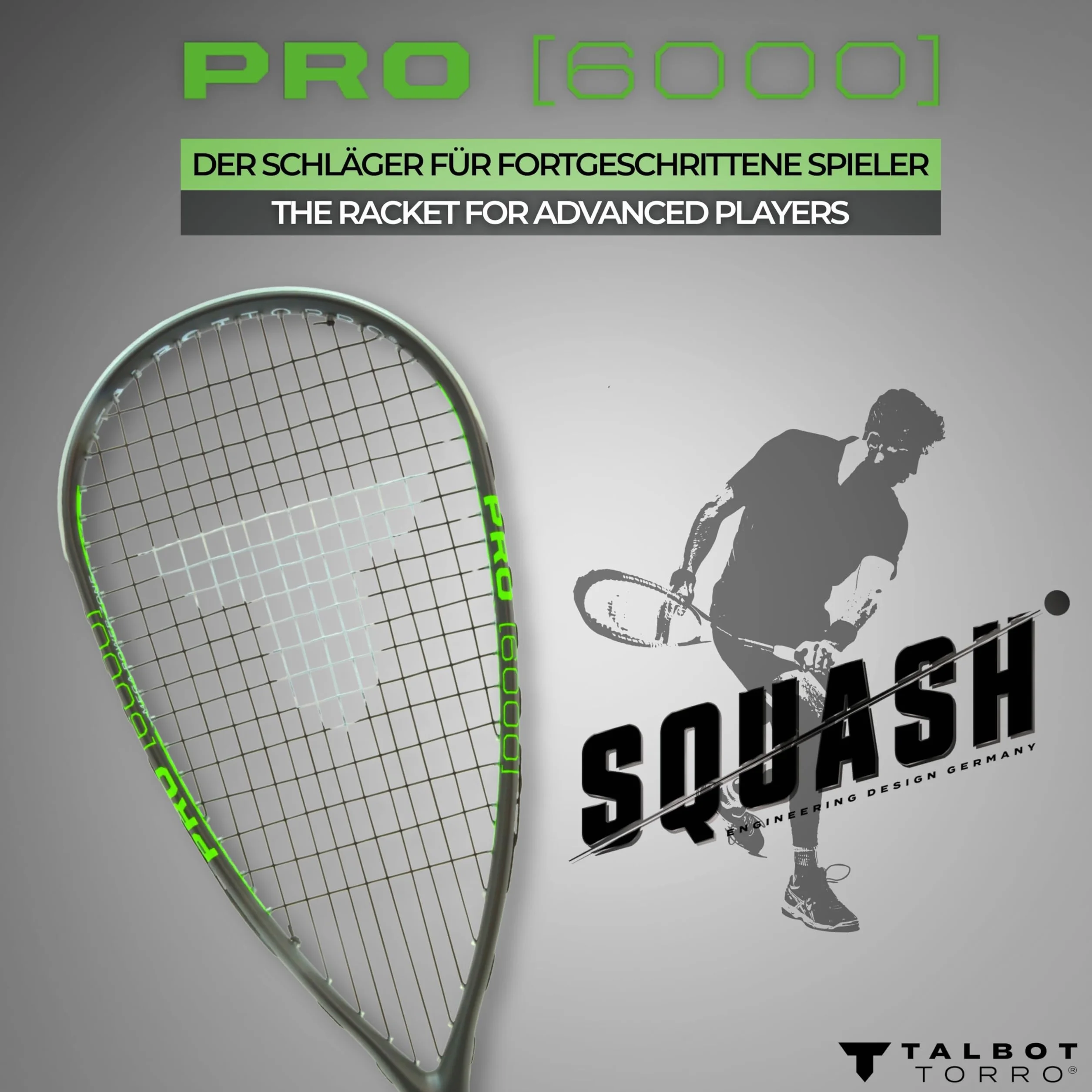 Talbot-Torro Pro 6000 Raqueta de Squash Carbono 4 Ultraligera Avanzados