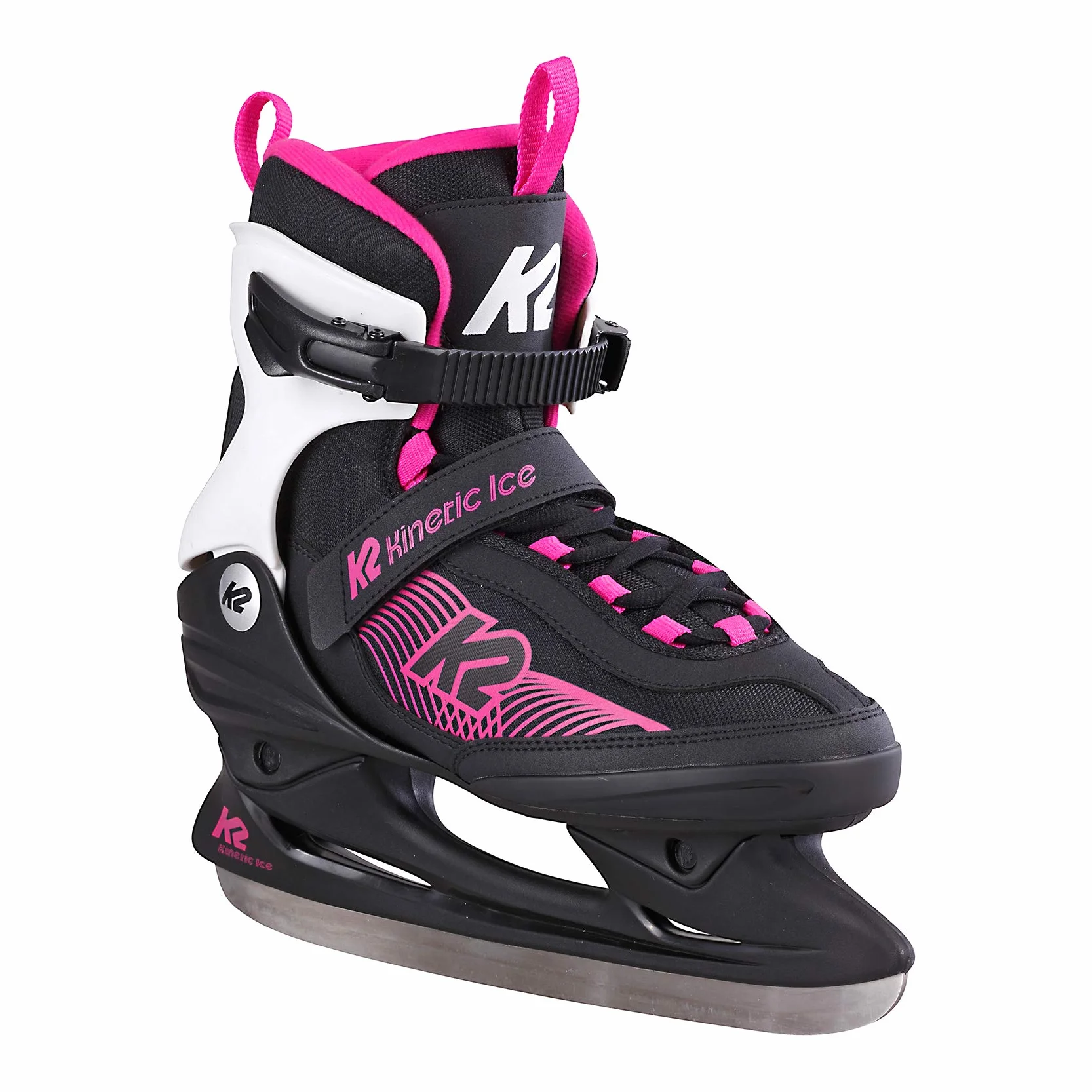 K2 Kinetic Ice W - Patines de Hielo para Mujer, Mujer, Patines de Hielo., 25E0240, Negro y Azul., EU: 39.5 (UK: 6 / US: 8.5)