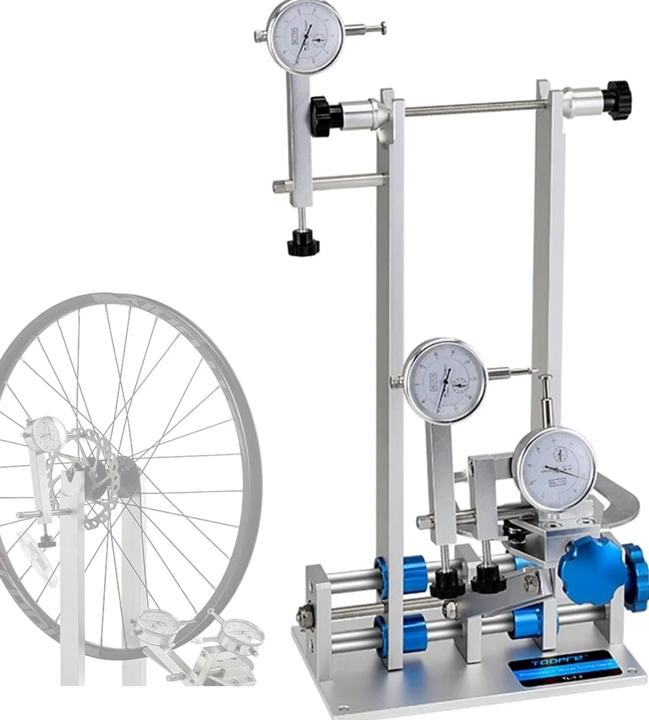 Soporte De Reparación De Bicicletas, Herramienta Profesional Para Centrar Ruedas, Herramienta Plegable Para Alinear Llantas De Bicicleta Con 3 Medidores De Precisión, Ejes Pasantes De 12/15/20 Mm
