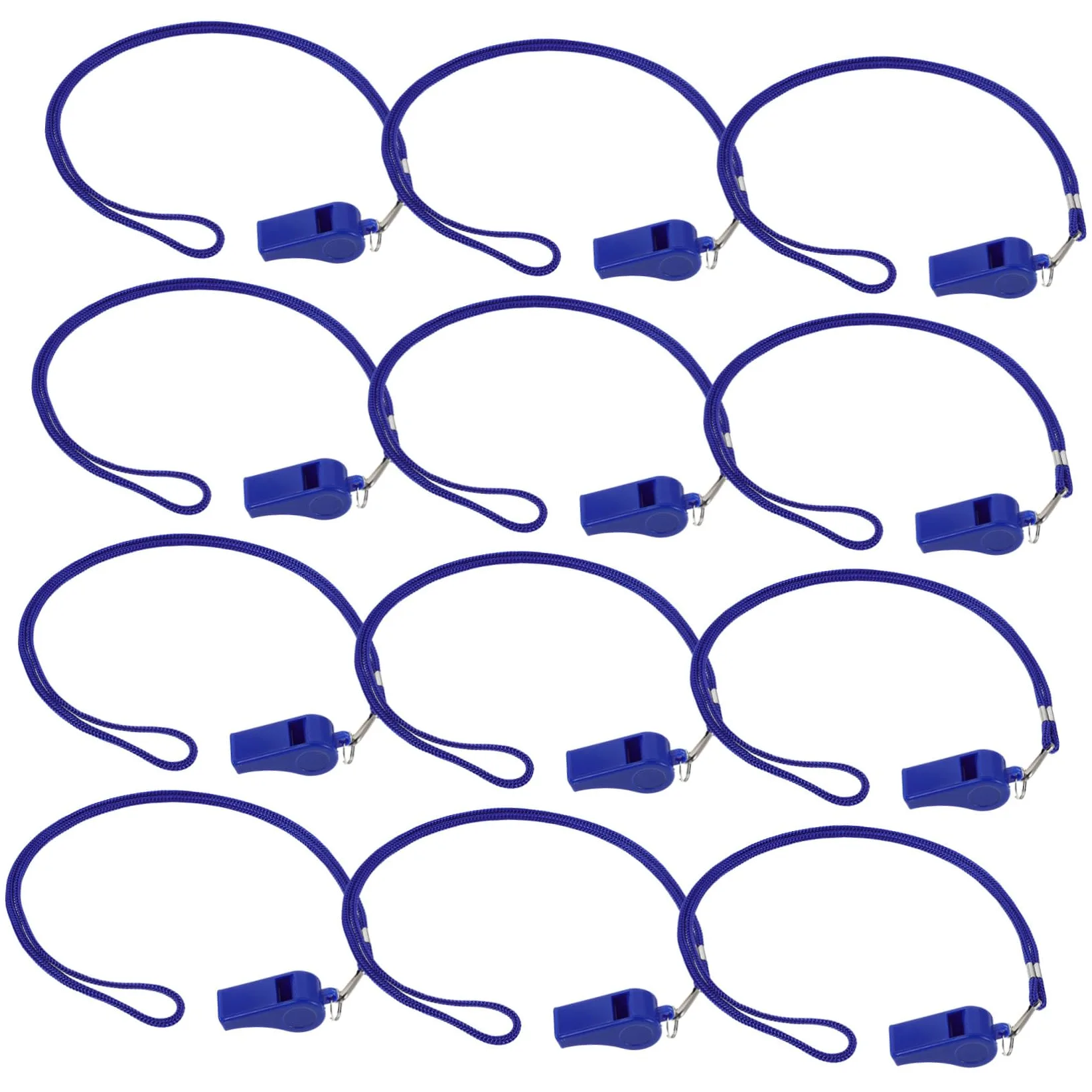 ibasenice 36 Piezas Silbatos de Emergencia Plásticos con Lanyard Sonido Fuerte para Deportes y Seguridad Azul