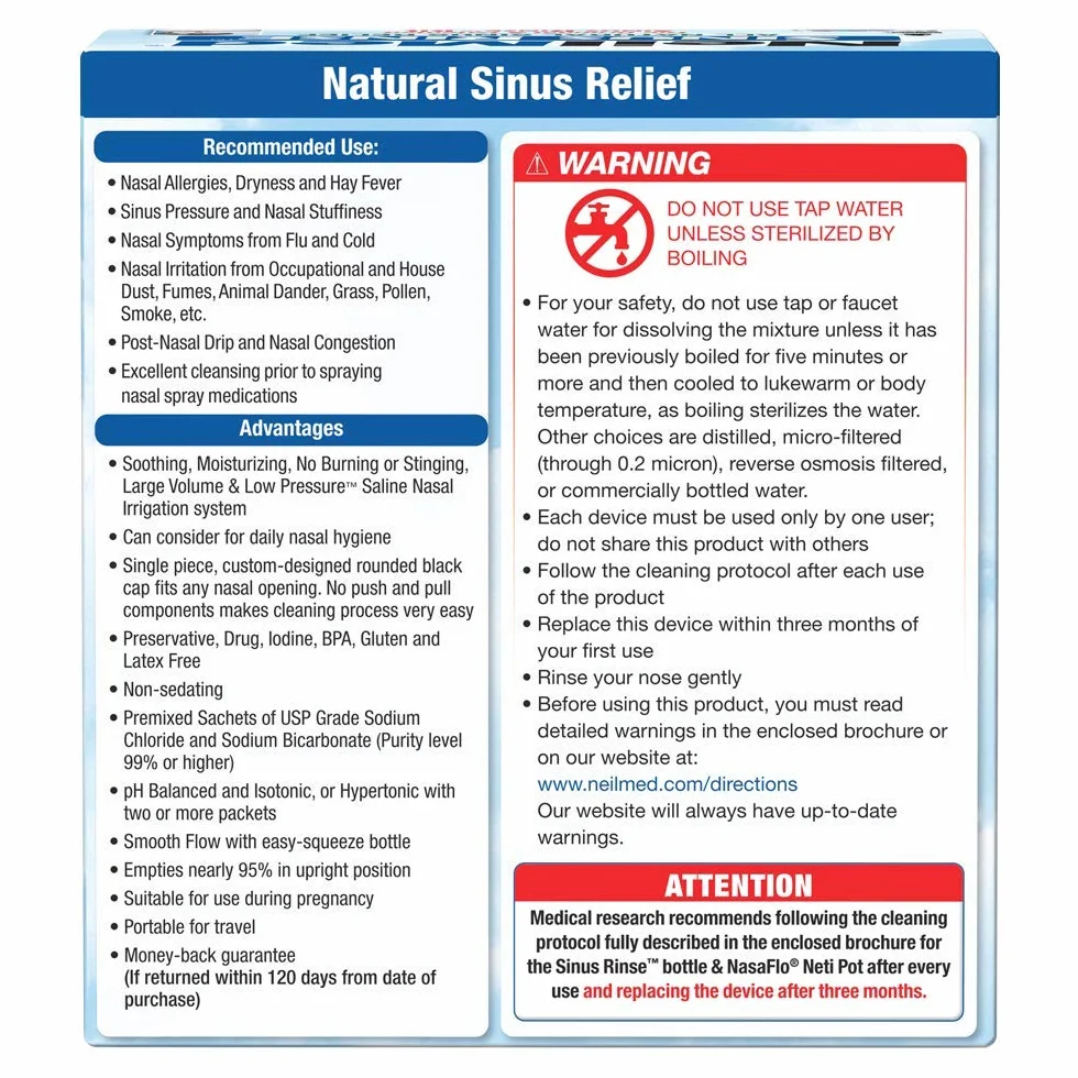 NeilMed Original Sinus Rinse Kit 60 Premixed Sachets